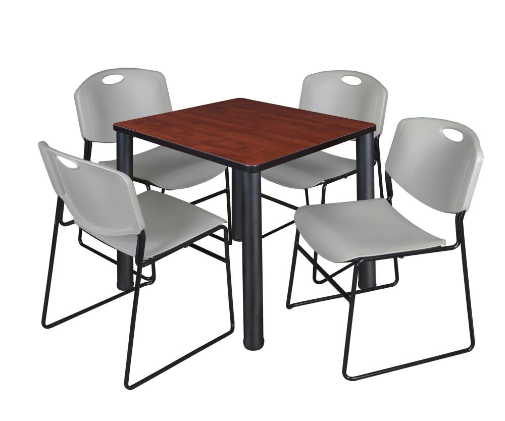 Regency TB3030CHBPBK44GY Breakroom Red 4-Person Training Table (30-in W x 29-in H)