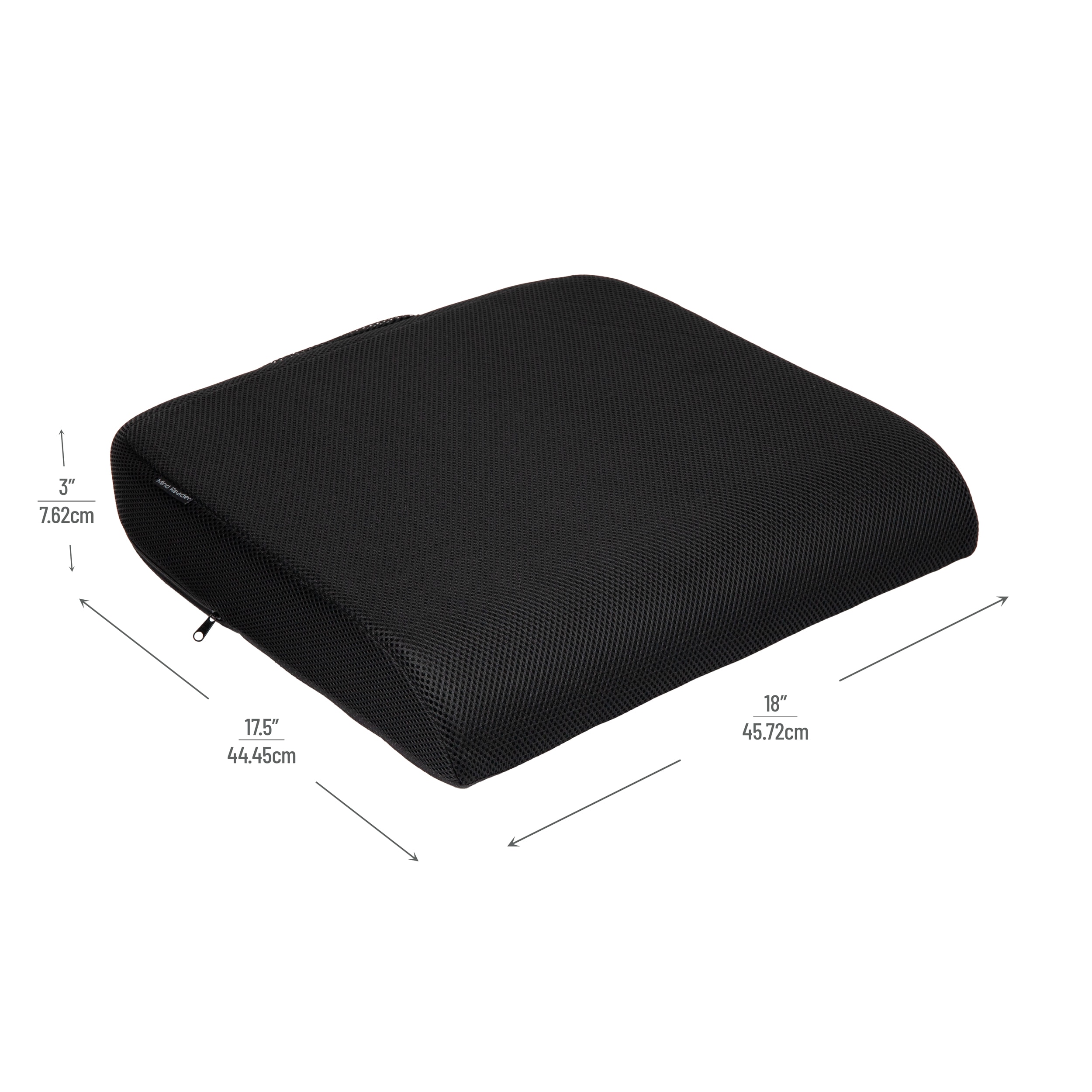 Black Memory Foam Ergonomic Seat Cushion with Mesh Cover