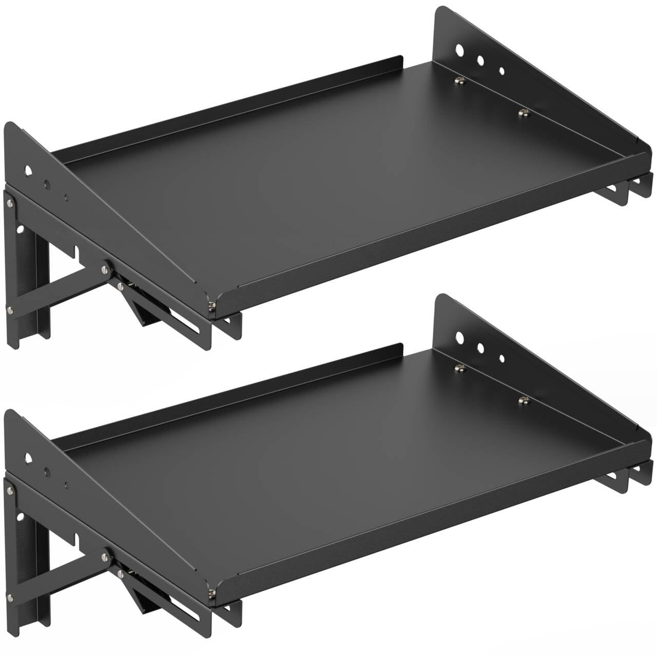 Aoibox  Folding Metal Wall Mounted Garage Storage Rack with Adjustable Rail and Safety Lip 100 lb Capacity 2 Pack