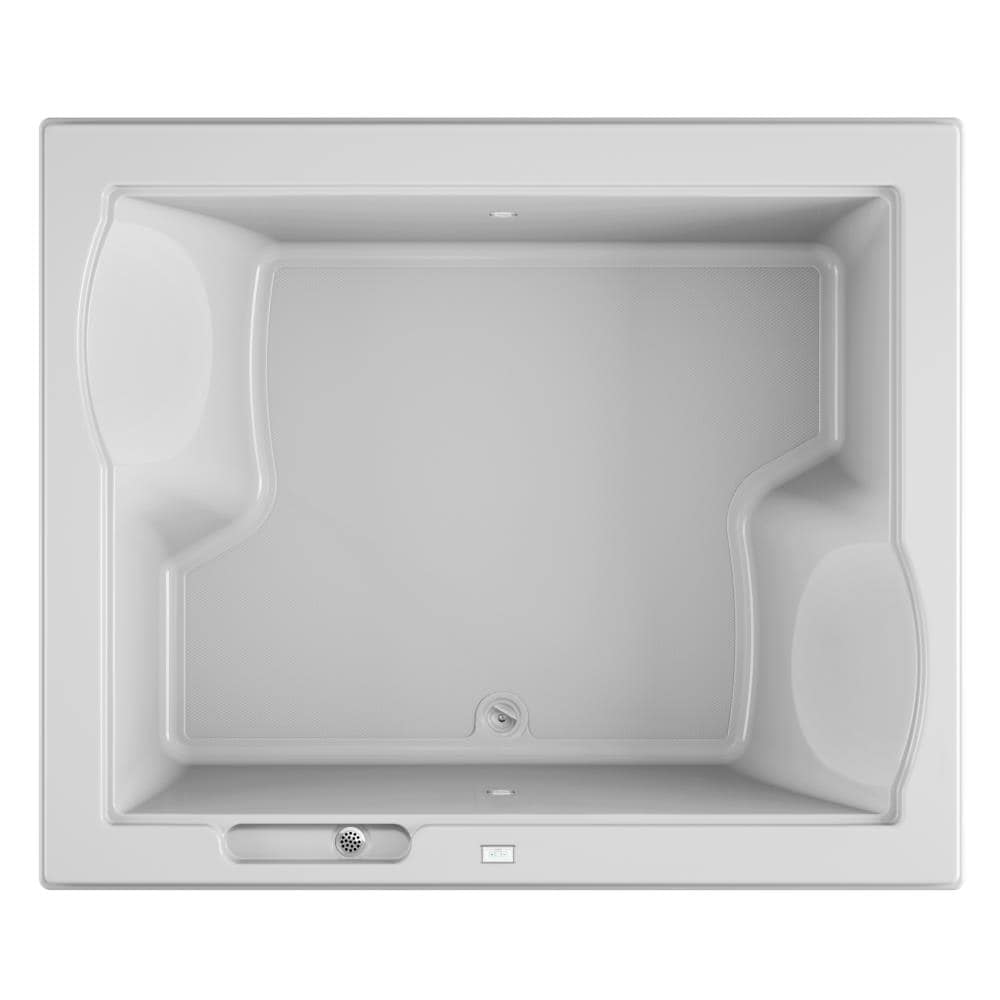 Jacuzzi KN05959 FUZION 59.75-in x 71.75-in White Acrylic Rectangular Drop-in Soaking bathtub with Drain ( Front center Drain )