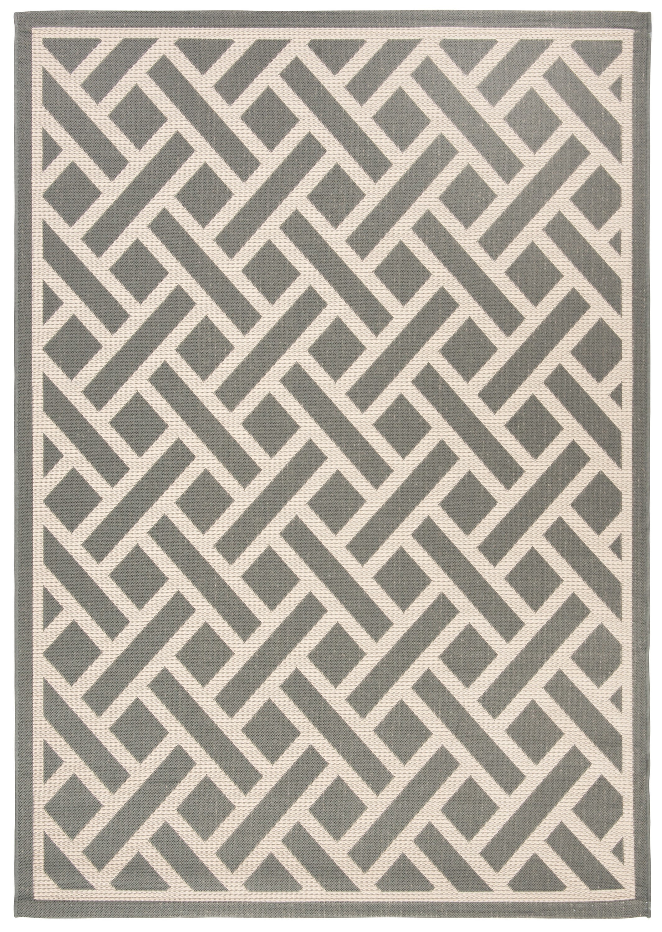 Anthracite and Light Beige Reversible Flat Woven Area Rug