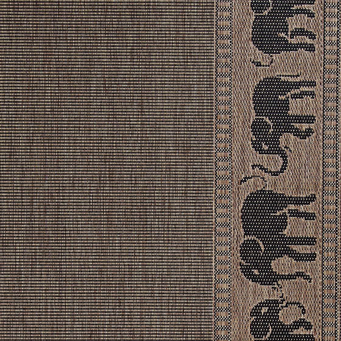 Elephant Parade Black Synthetic Flat Woven Outdoor Runner Rug