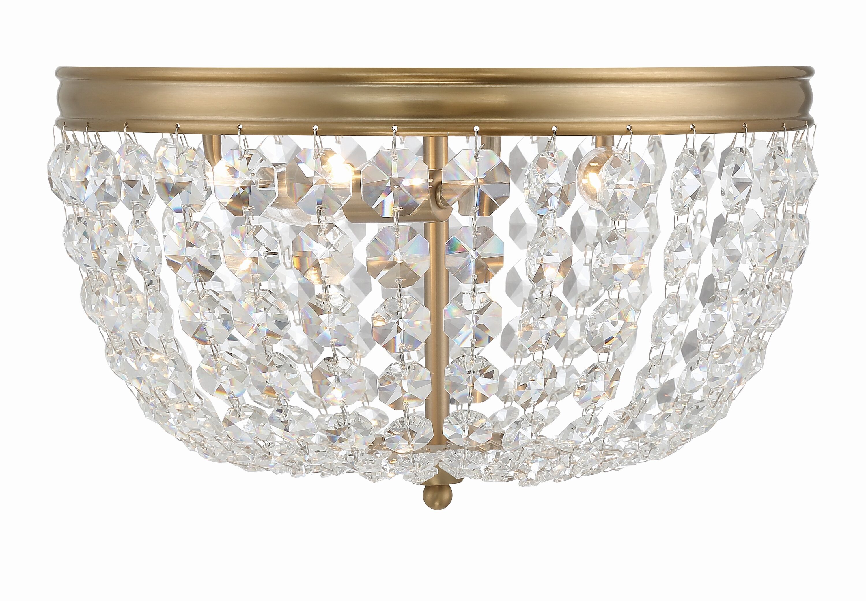 Crystorama NOL-314-VG-CL-MWP Nola 3-Light 14.25-in Matte Gold Semi Flush Mount Light