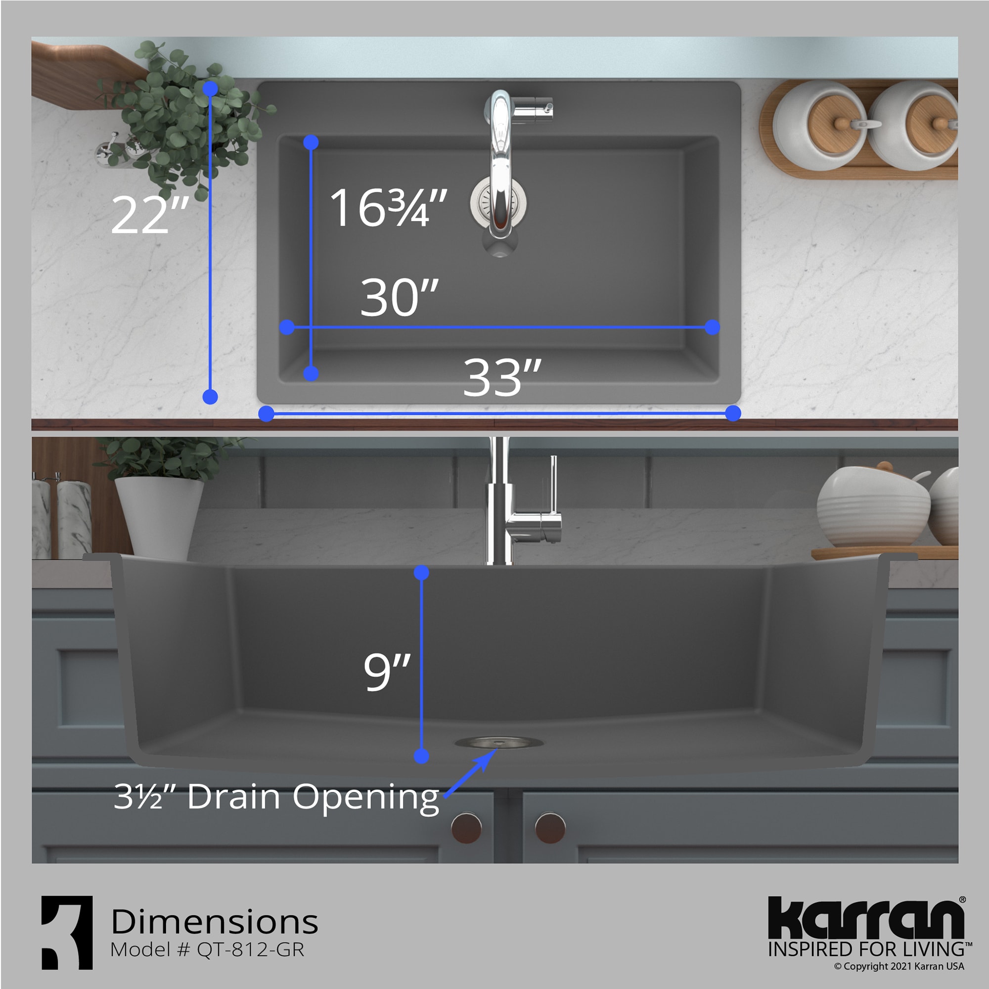 Karran QT812GRKKF350SS Kitchen-Sinks - View #6