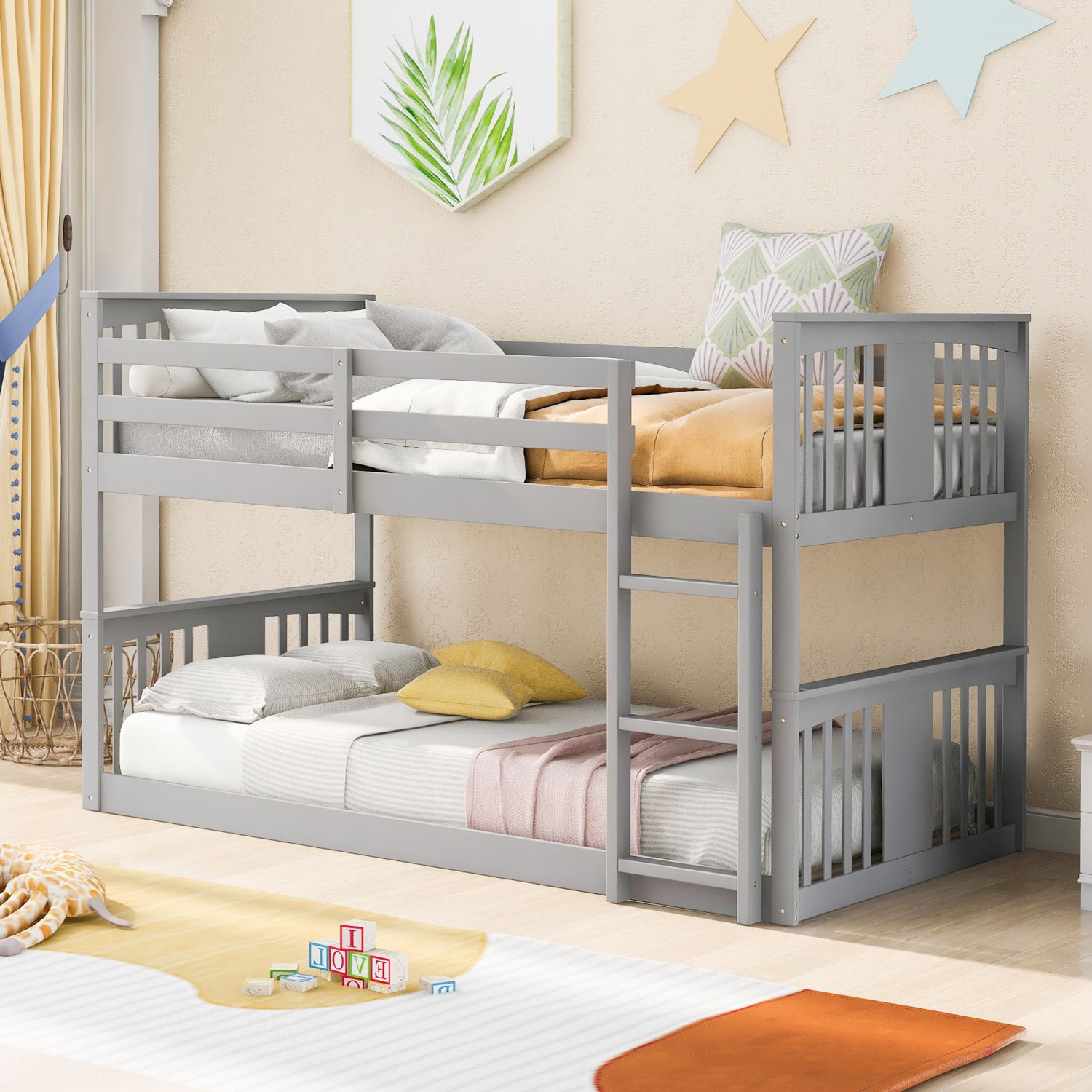 JASMODER LT000107AAE Gray Twin Composite Platform Bed