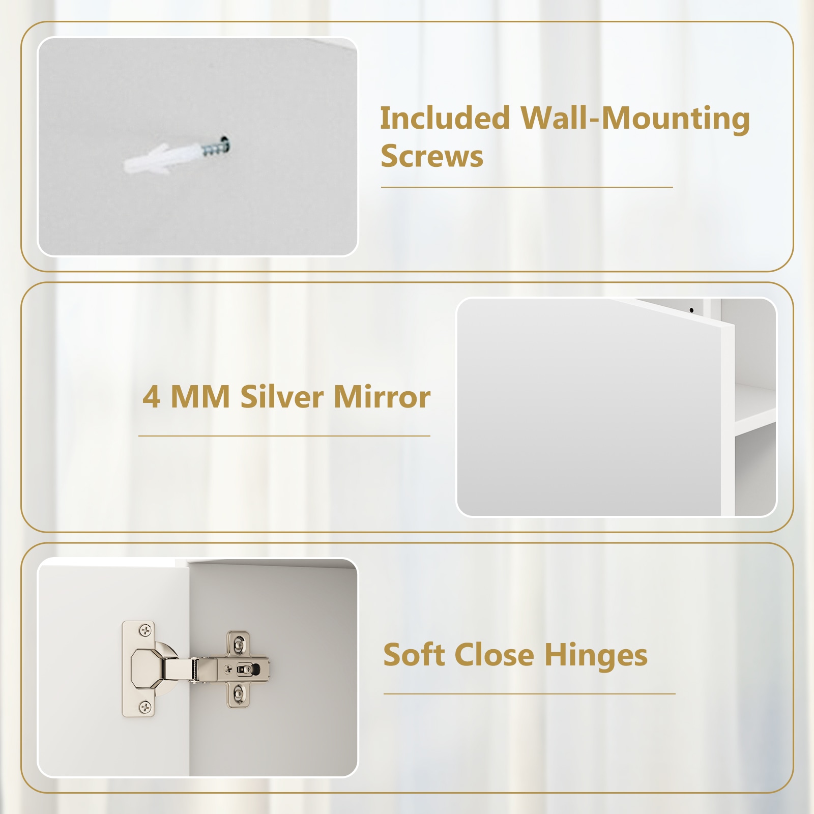 WELLFOR UTG12212WH Bathroom-Medicine-Cabinets - View #9