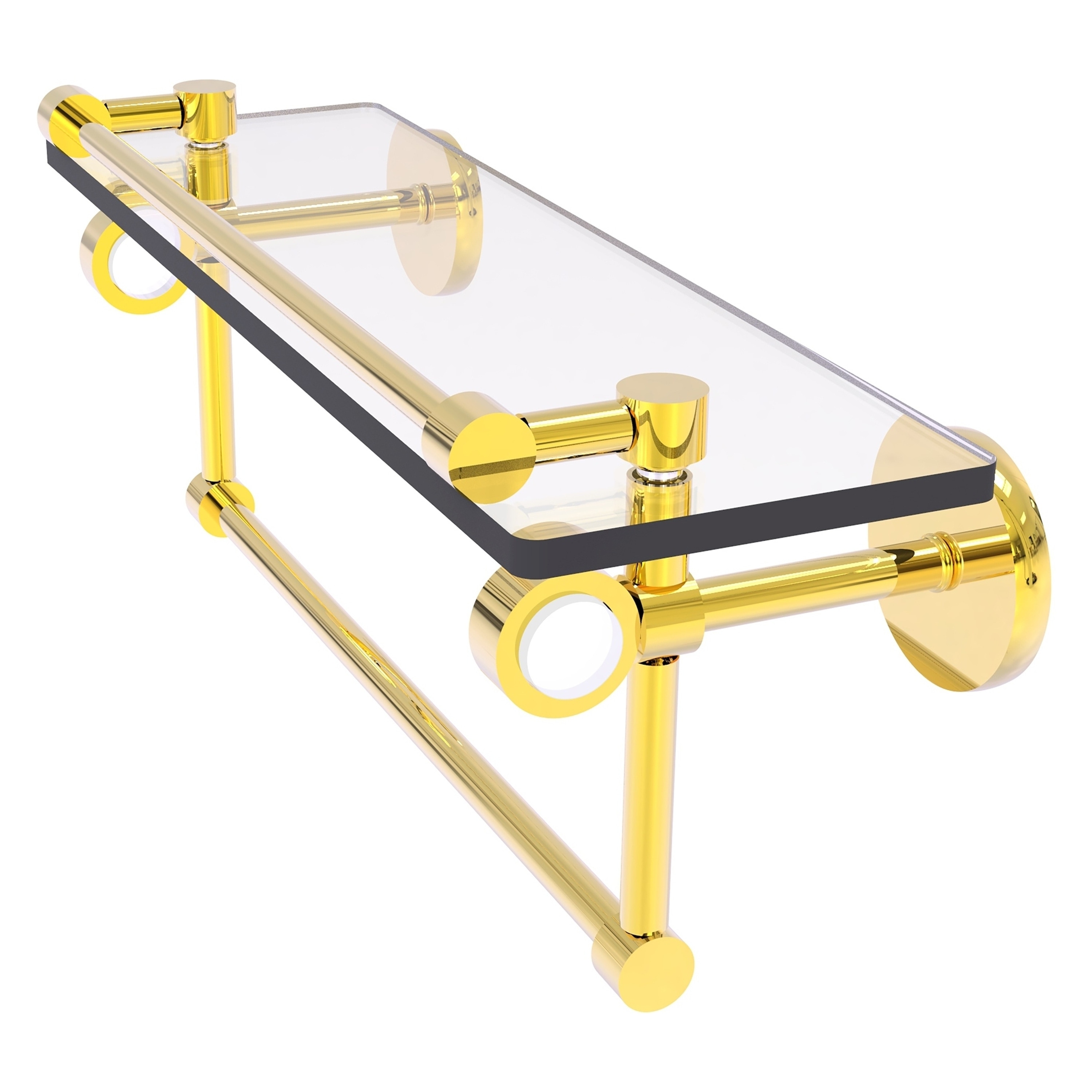 Allied Brass CV-1TB-16-GAL-PB Clearview Polished Brass Wall mount Bathroom Shelf ( 16-in x 6.7-in x 5-in )