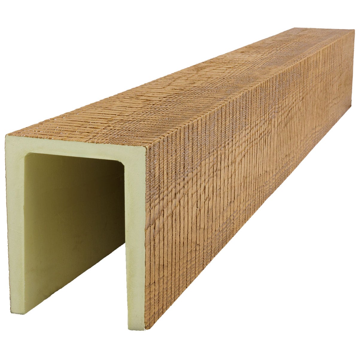 Ekena Millwork 2383593 1-in x 9-1/2-in x 24-ft Warm Caramel Finished Urethane U-Shaped Decorative Beam
