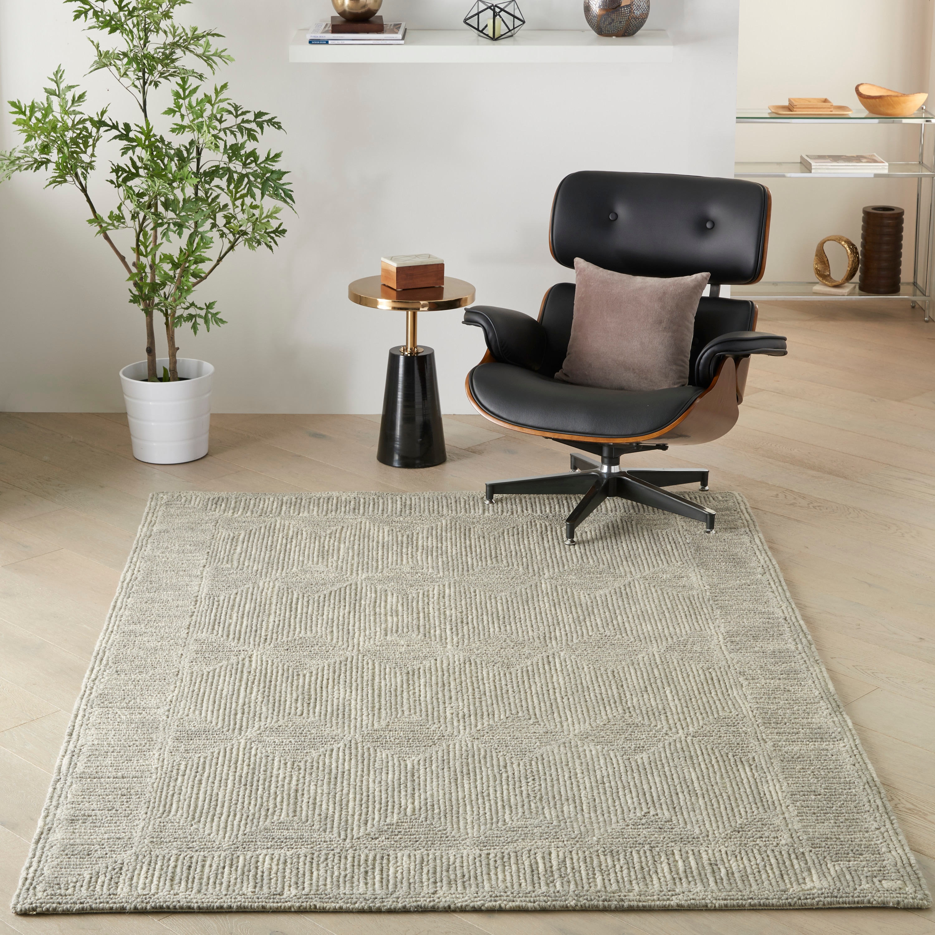 Nourison 99446794635 Vail 5 x 7 (ft) Tufted Polypropylene Grey Rectangular Indoor Area rug