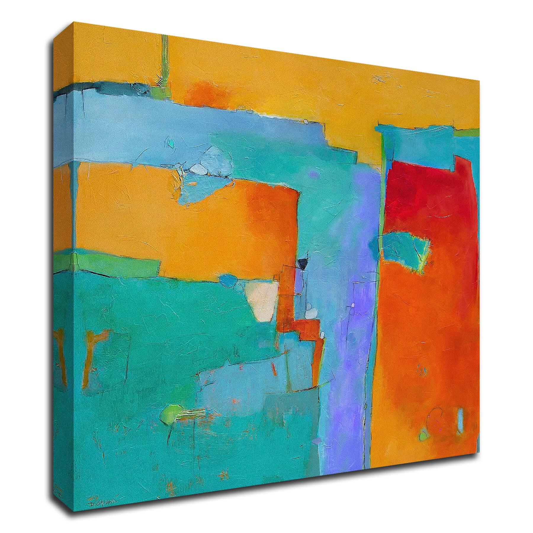 Tangletown Fine Art 14-in H x 14-in W Abstract Print on Canvas in the ...
