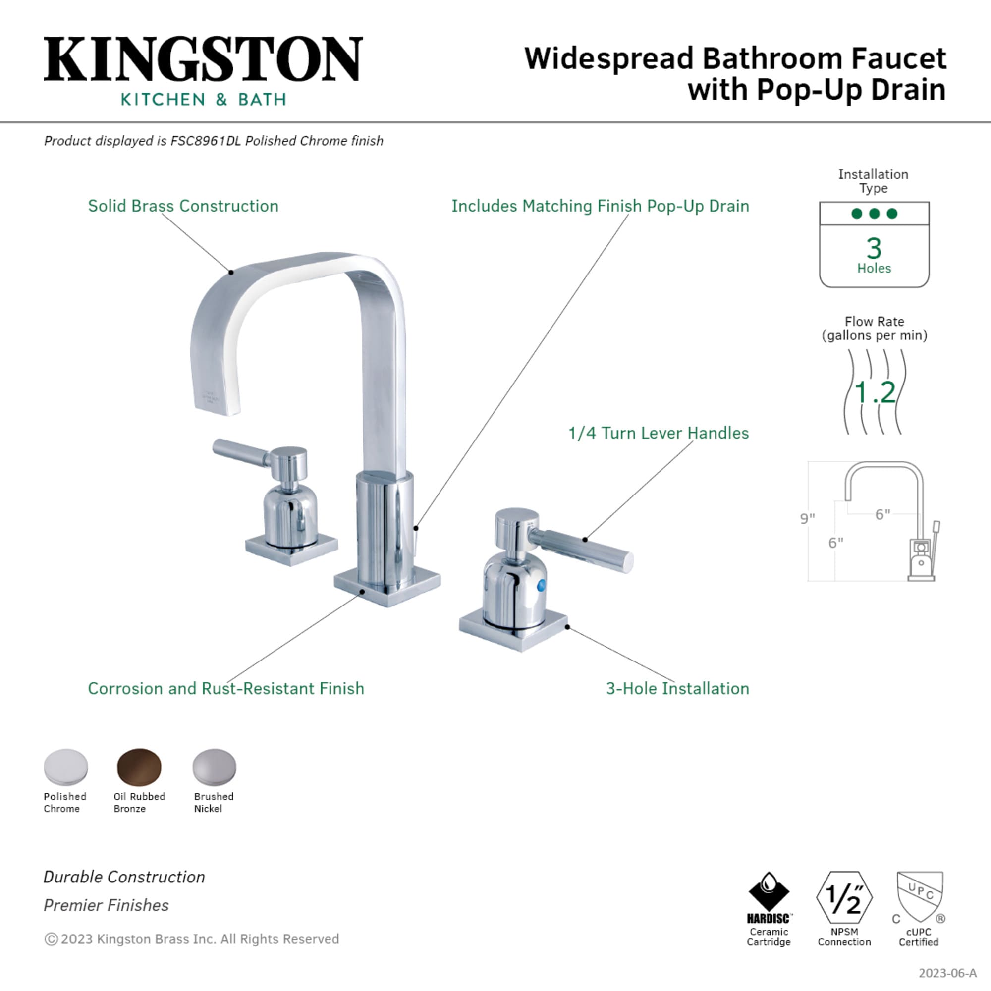 Kingston Brass WLFSC8968DL Lavatory-Faucets - View #3
