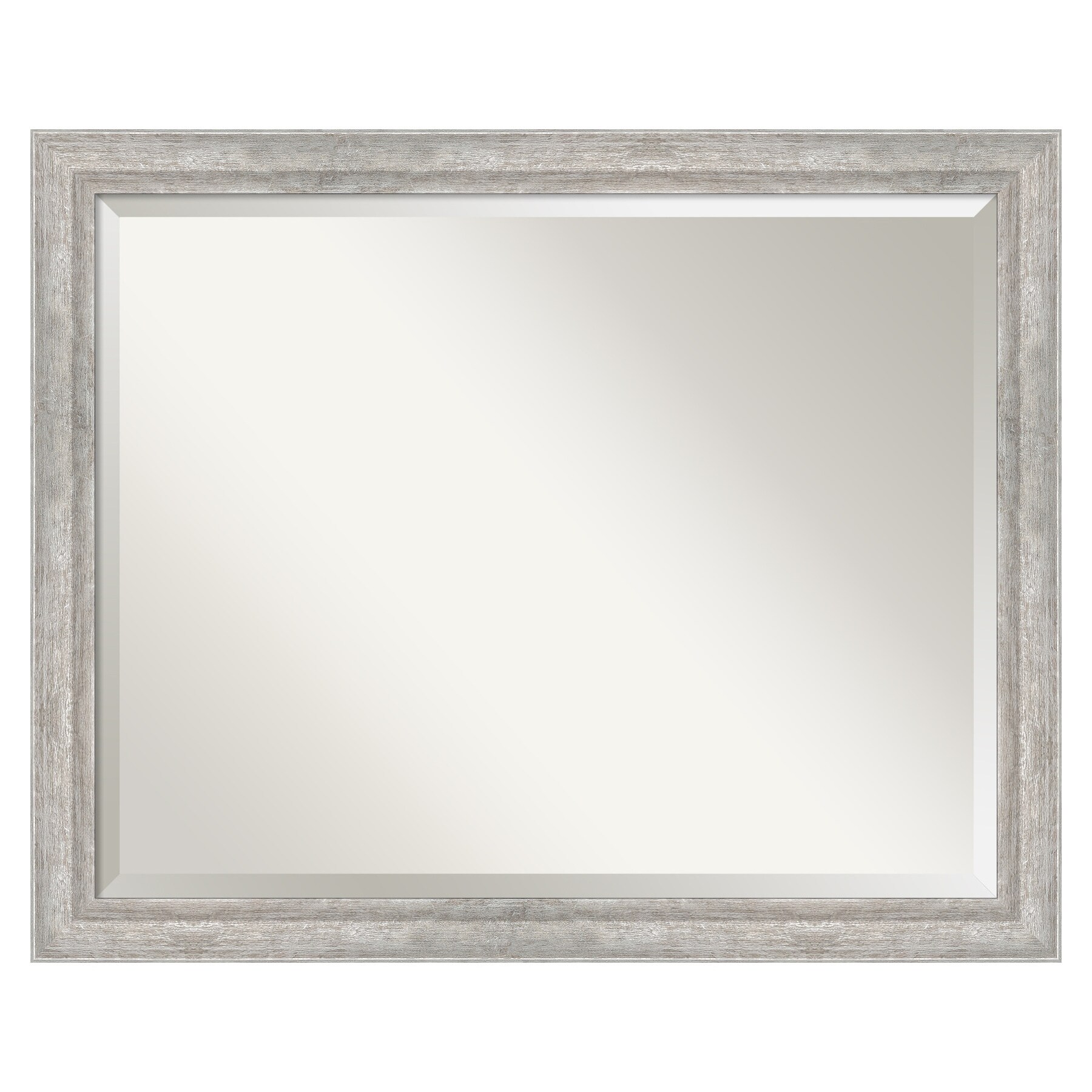 Amanti Art A17008261973 Angled Silver Frame 31.25-Inches W x 25.25-Inches H Rectangle Angled Silver Framed Wall Mirror