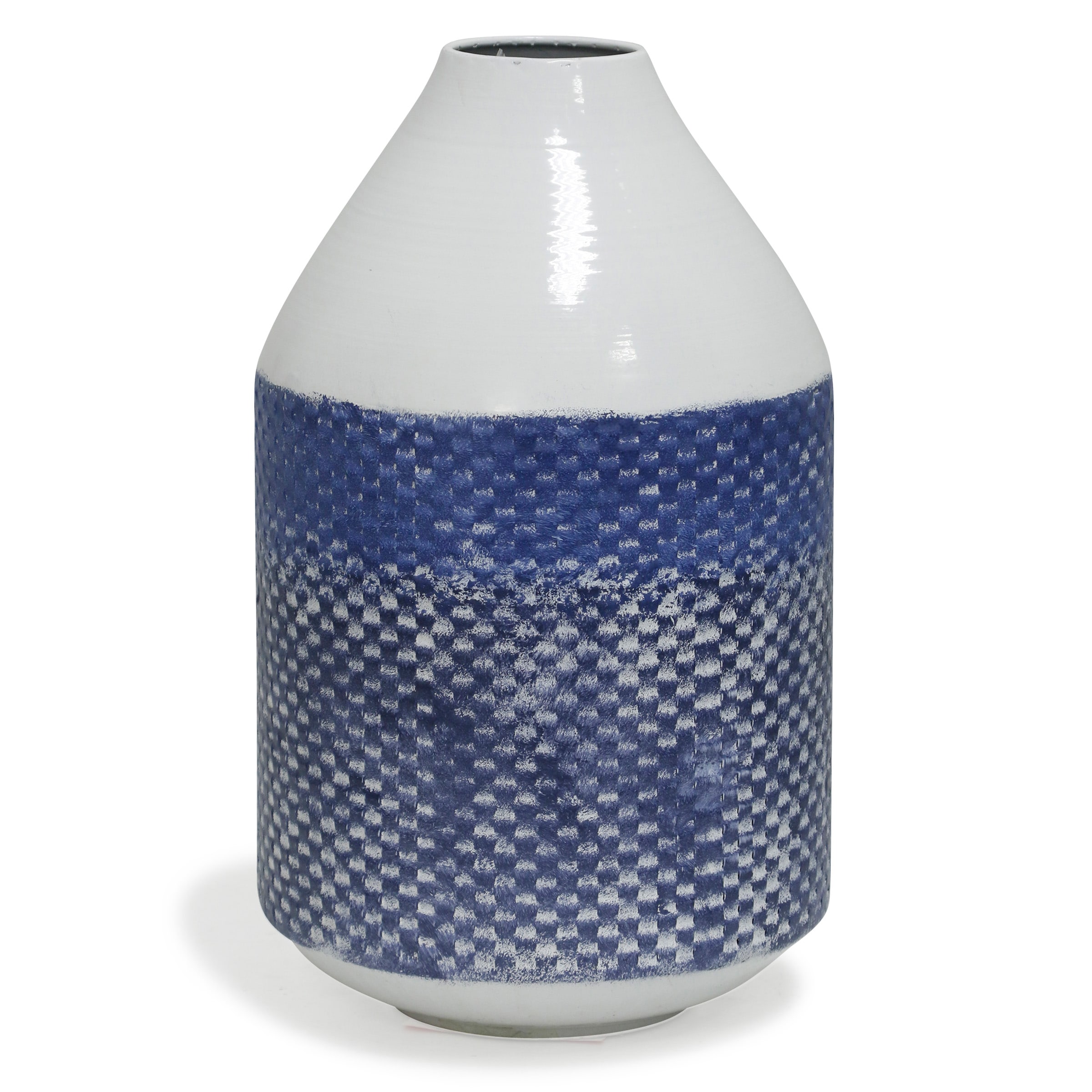 StyleCraft Home Collection AC11508DS Blue Iron Industrial Vase