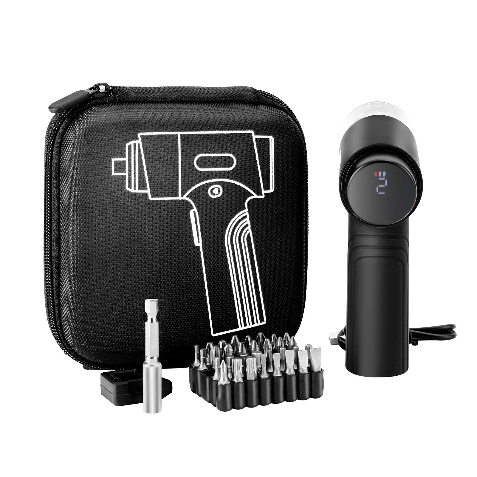Mecale Cordless Electric Screwdriver 7 Torque Settings 0.5-5 N-m with 32 Bits and Type-C Charging