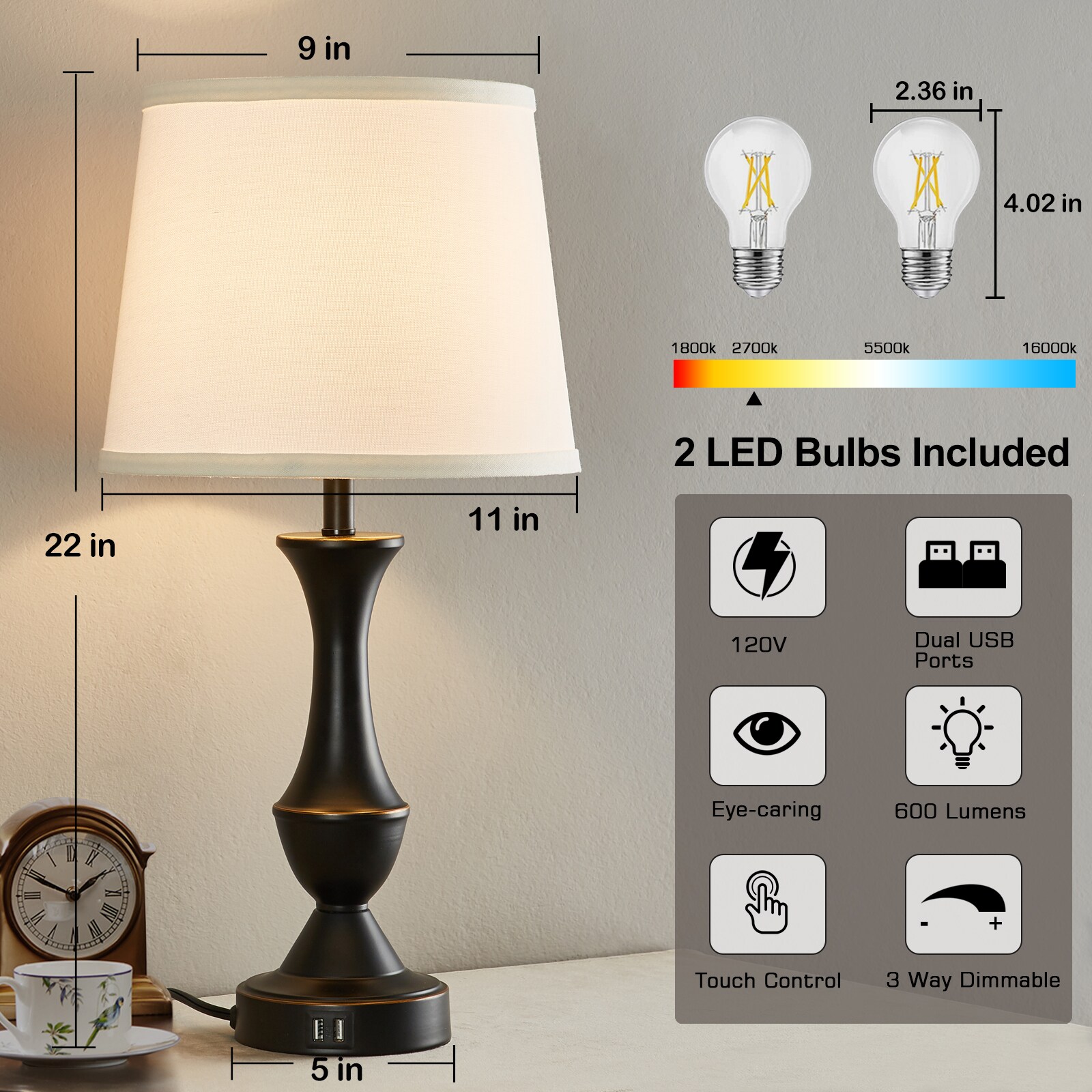NatySwan W-2TL-73008B Table-Lamps - View #3