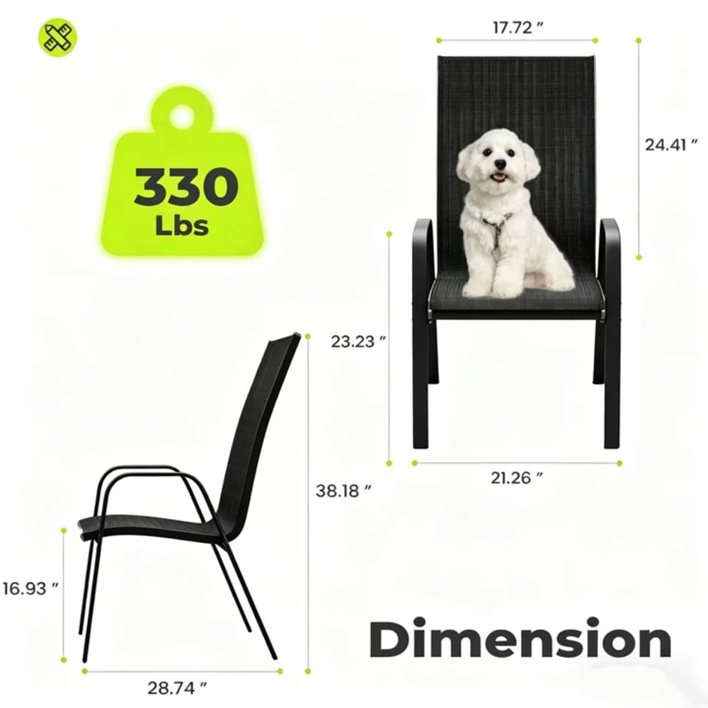 JEAREY KDXLT-BK-JR Patio-Chairs - View #2