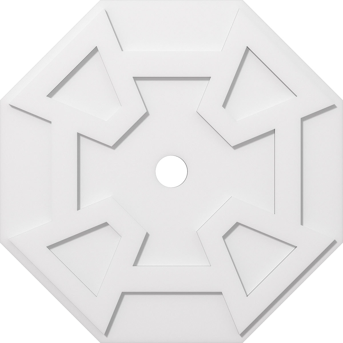 Ekena Millwork CMP32LG-03000 Logan 32-in W x 32-in L Contemporary White PVC Whole Ceiling Medallion