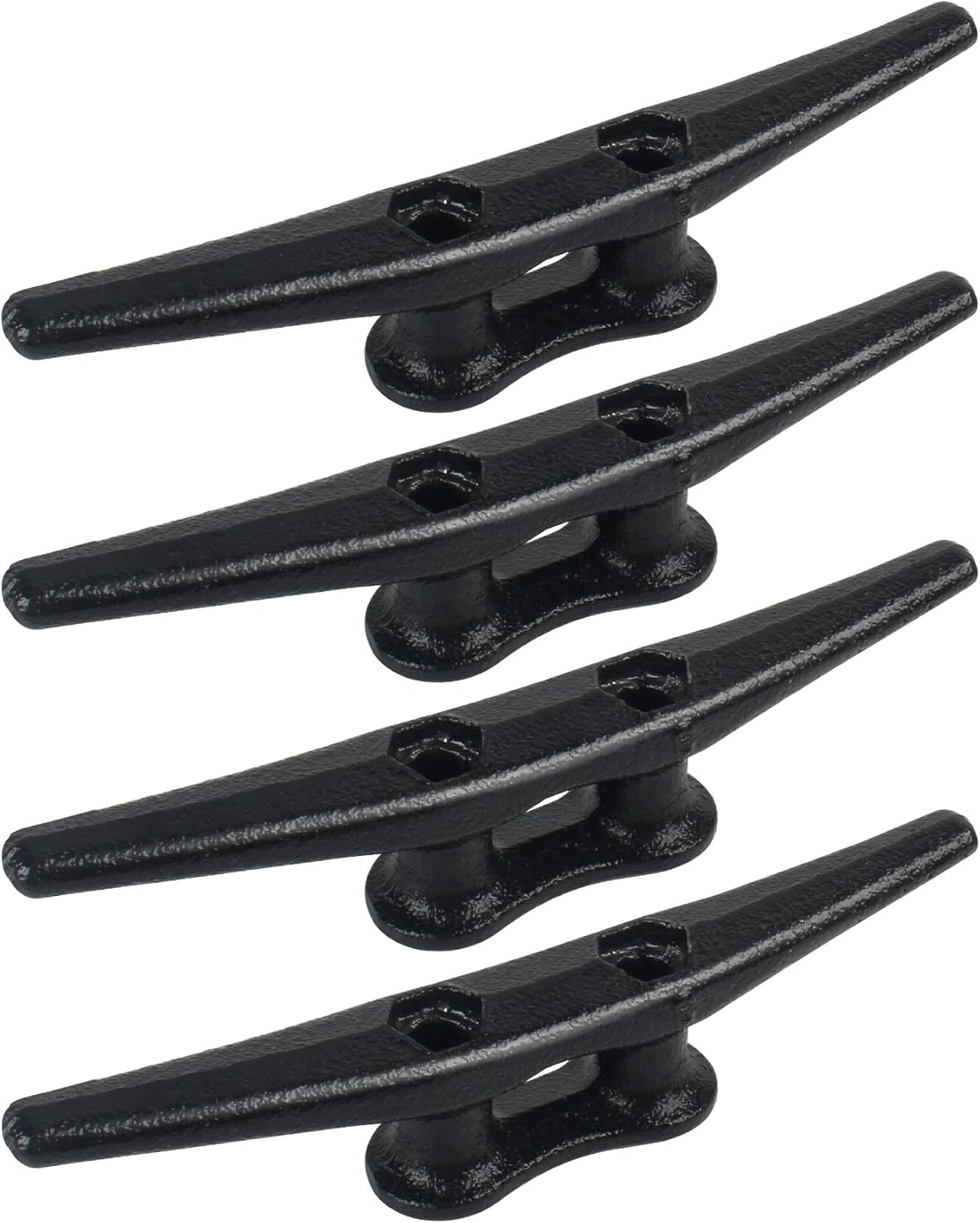 Etokfoks  6 inch hot dip galvanized cast iron dock cleat with black electrophoretic coating rope cleat for decks docks and nautical decor