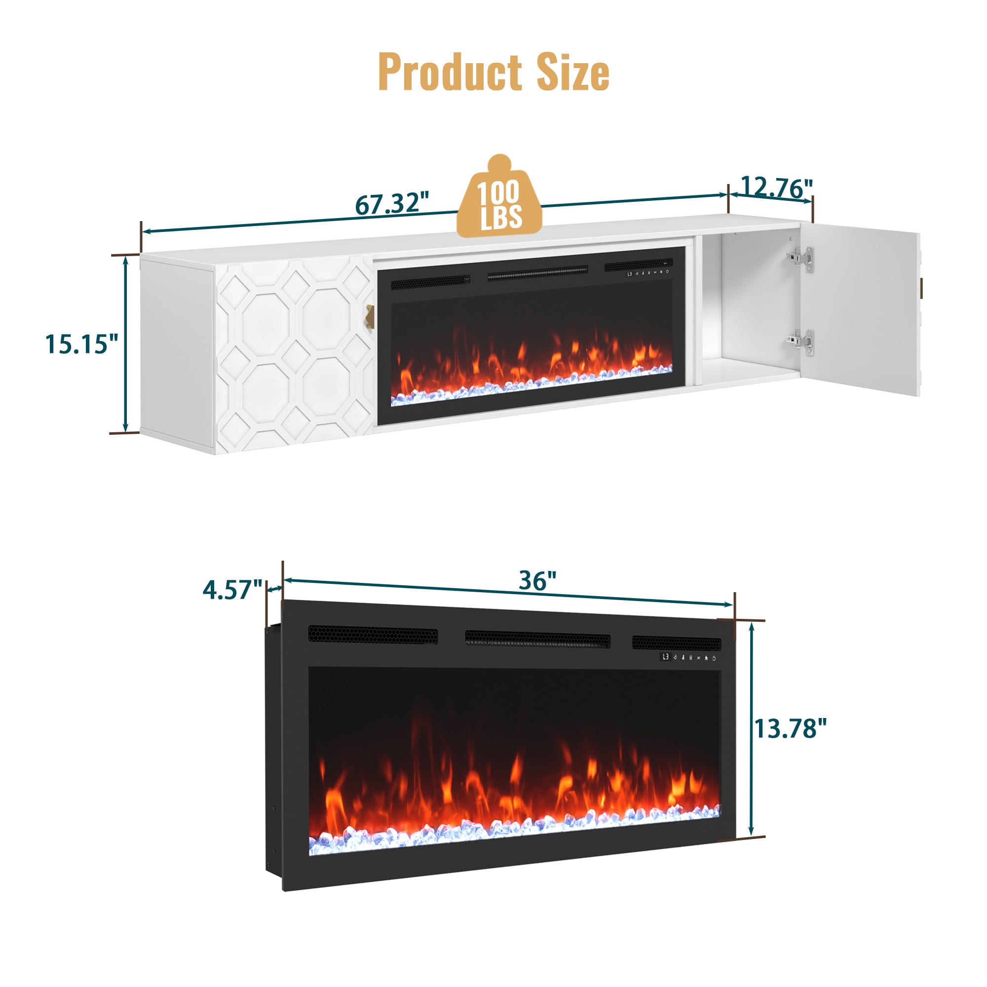 Mondawe MO-YL87714 Electric-Fireplaces - View #14