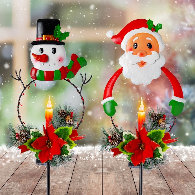 Joiedomi 2-Pack 32-in Snowman Free Standing Decoration with White LED ...