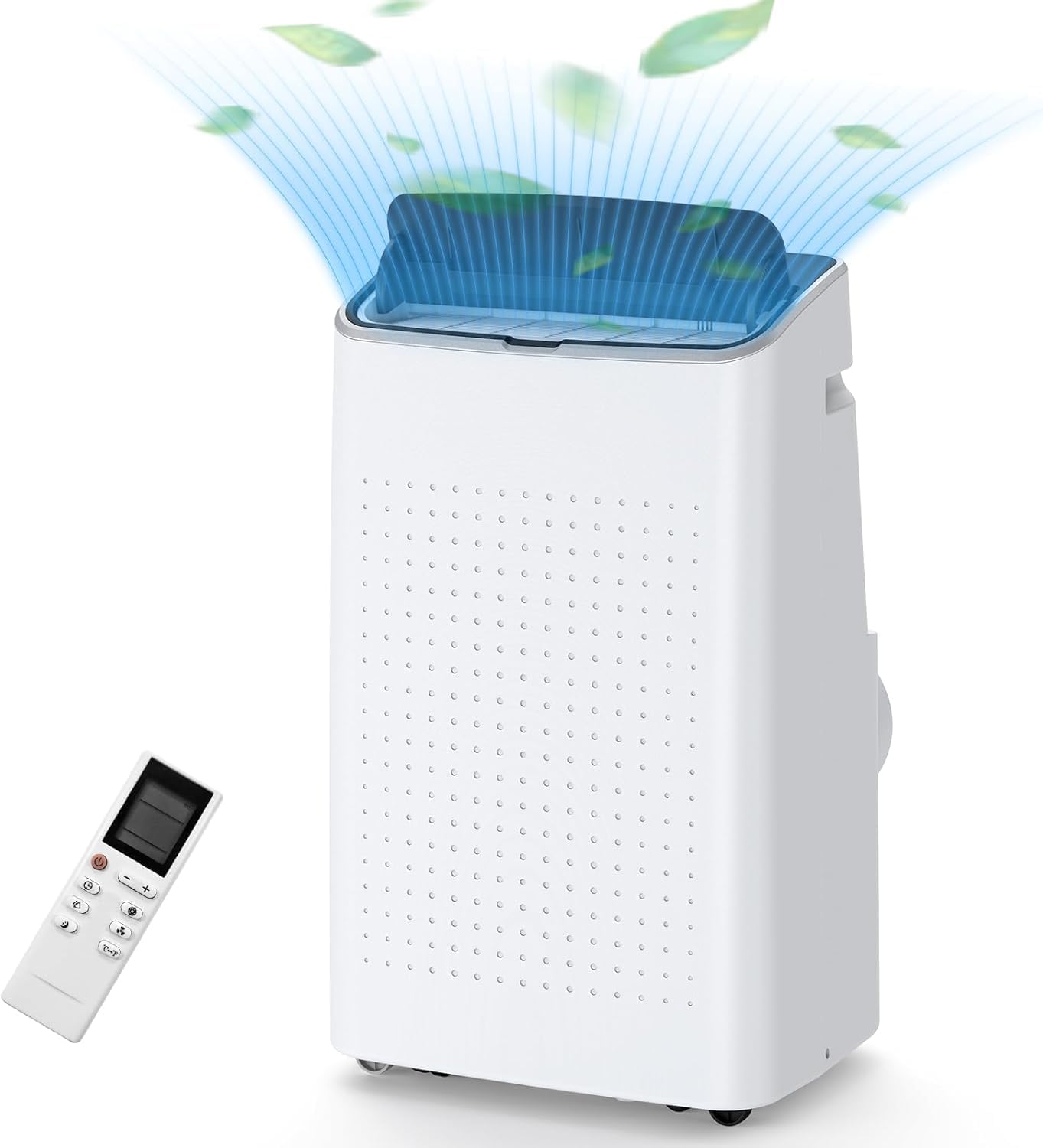Qeetex ZYS-PHO-109JZ5NJ 14000 BTU Portable Air Conditioner with Dehumidifier Fan 3-in-1 Quiet AC Unit for Rooms Up to 750 Sq Ft Remote Control LED Display Sleep Mode 24H Timer Black Top Cooling Unit