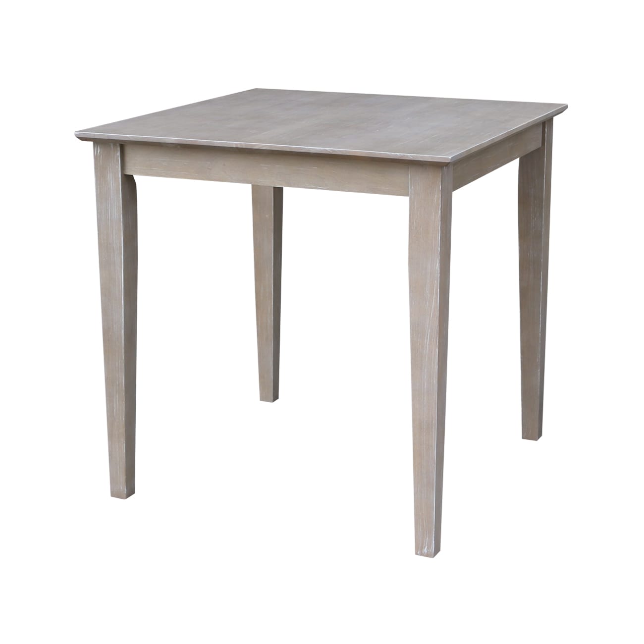 International Concepts K09-3030-30S Washed Gray Taupe Traditional Dining Table, Wood with Washed Gray Taupe Wood 30-in L x 30-in H