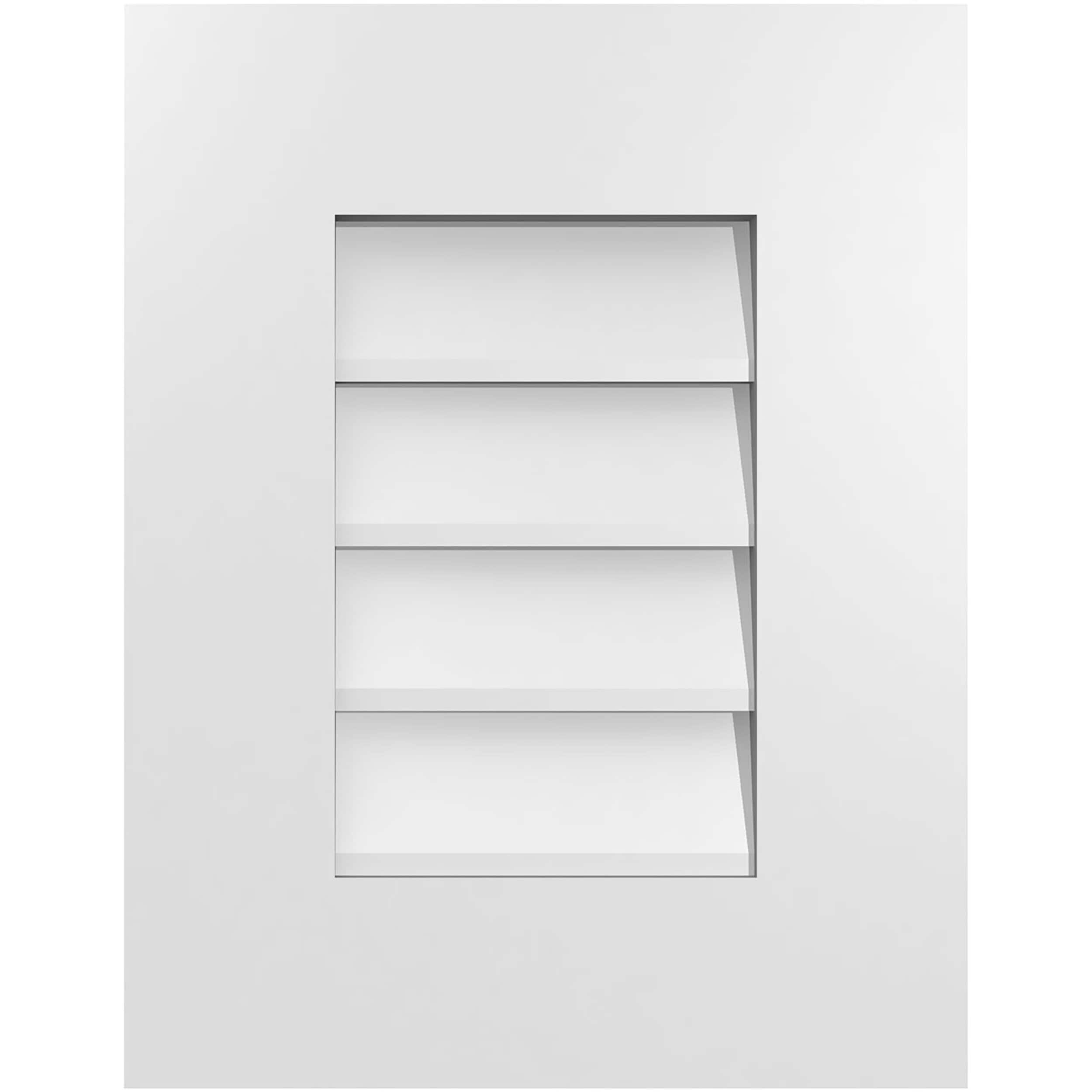 Ekena Millwork GVPVE14X1801SN 14-Inches x 18-Inches Off-white Rectangle PVC Gable Louver Vent