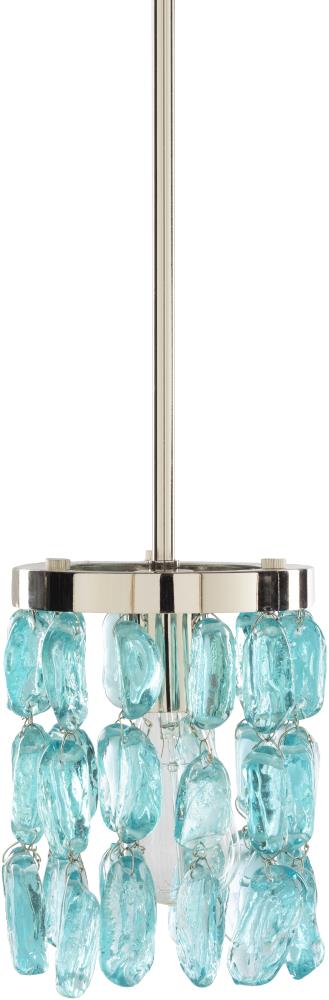 Surya Aurelia Teal Modern Contemporary Tinted Glass Cylinder Mini Pendant Light In The Lighting Department At Com - Teal Pendant Ceiling Light