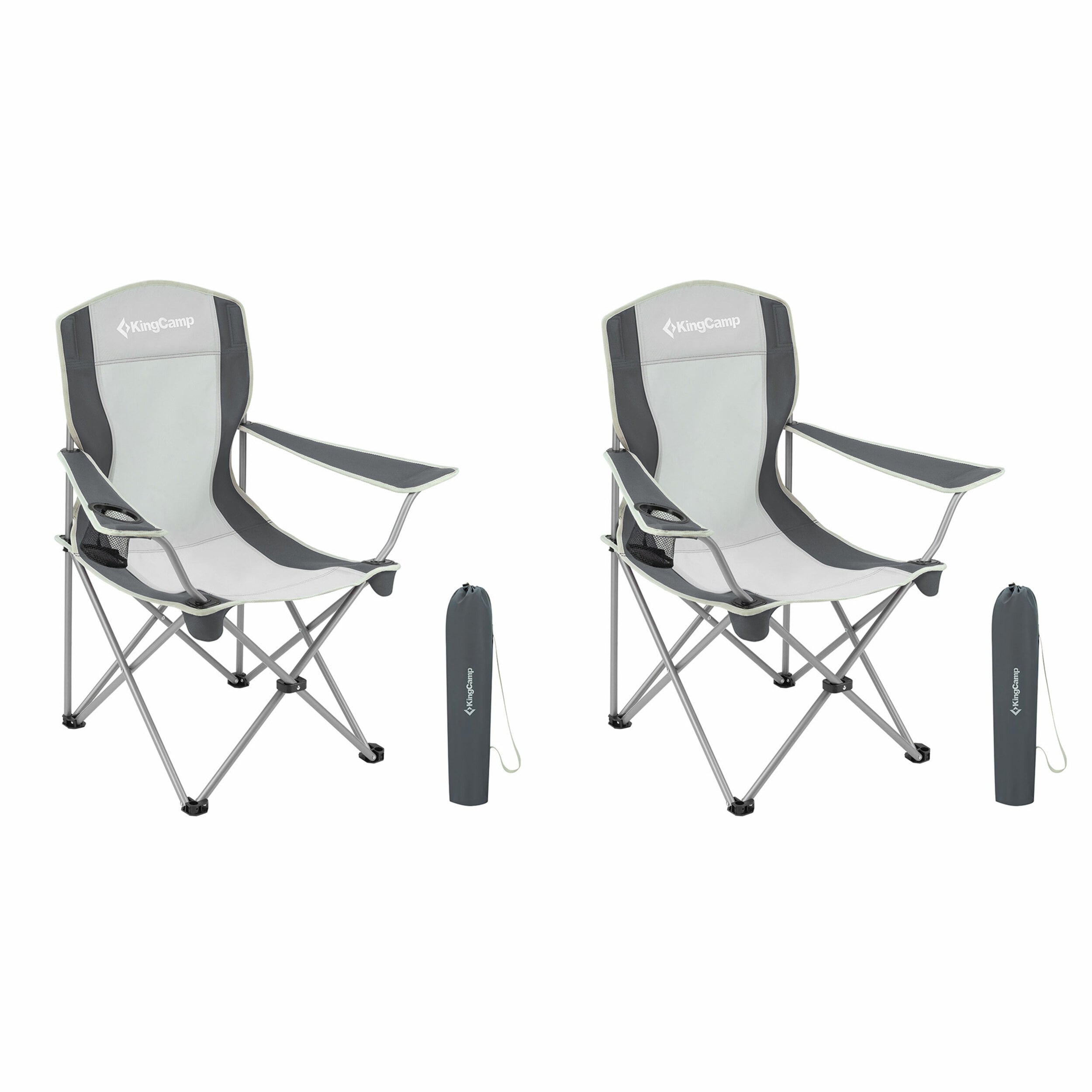 KingCamp 407064 Polyester Blue/White Folding Camping chair Adjustable and Carrying Strap/Handle Included