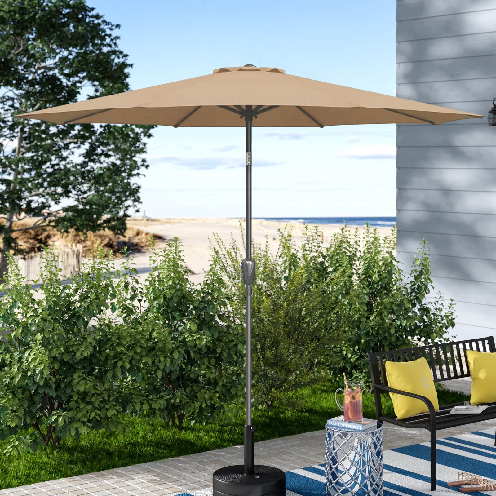 Siavonce 9-ft Market Patio Umbrella in the Patio Umbrellas department ...