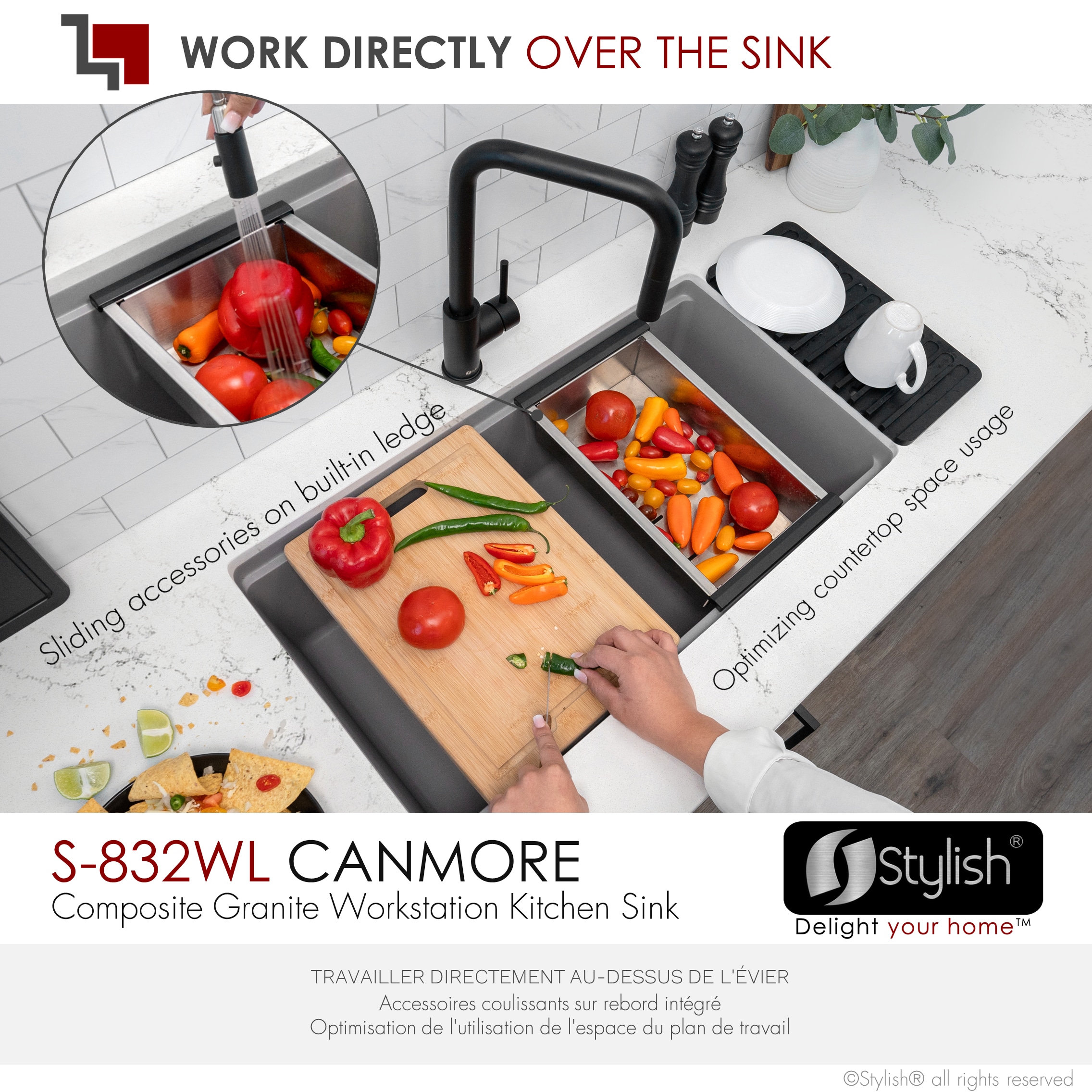 Stylish S-832WL1 Kitchen-Sinks - View #8