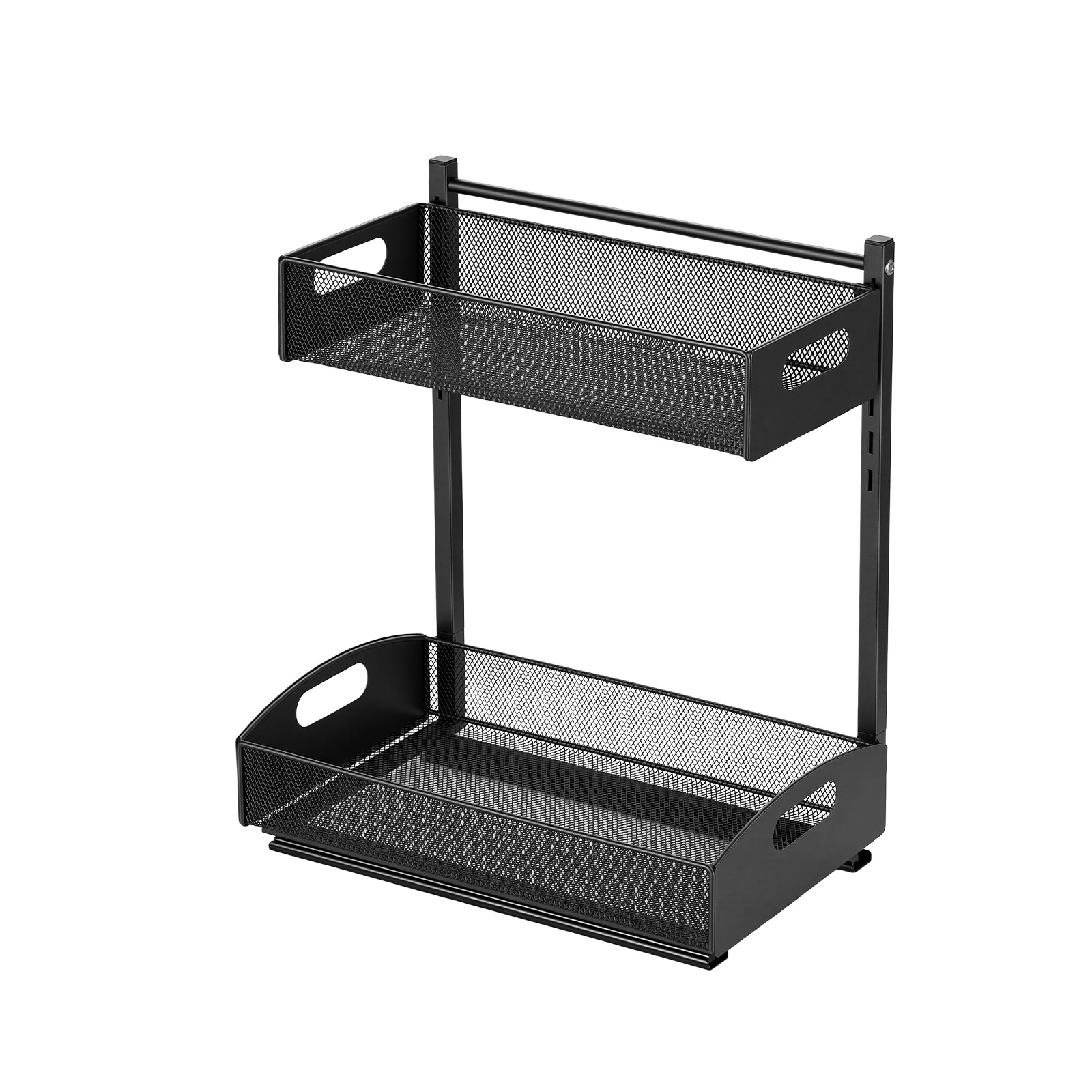 VEVOR 2 Tier Pull Out Cabinet Organizer Under Sink Organizer and Storage Slide Out Drawer Cabinet Organizer Wire Basket Shelf Install Size for Cabinet (2 Pack)