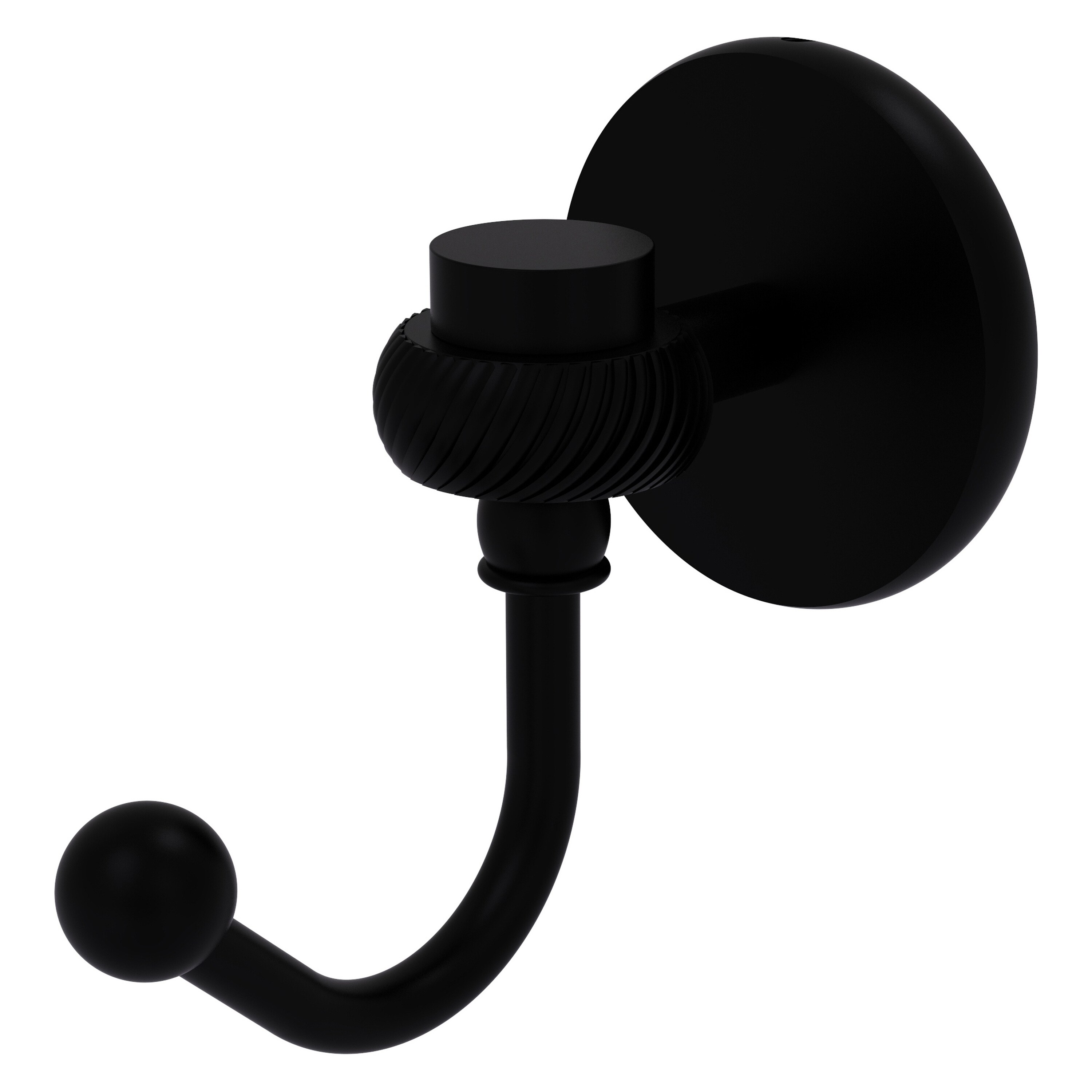 Allied Brass 7120T-BKM Satellite Orbit One Matte Black Single -Hook Wall mount Towel Hook