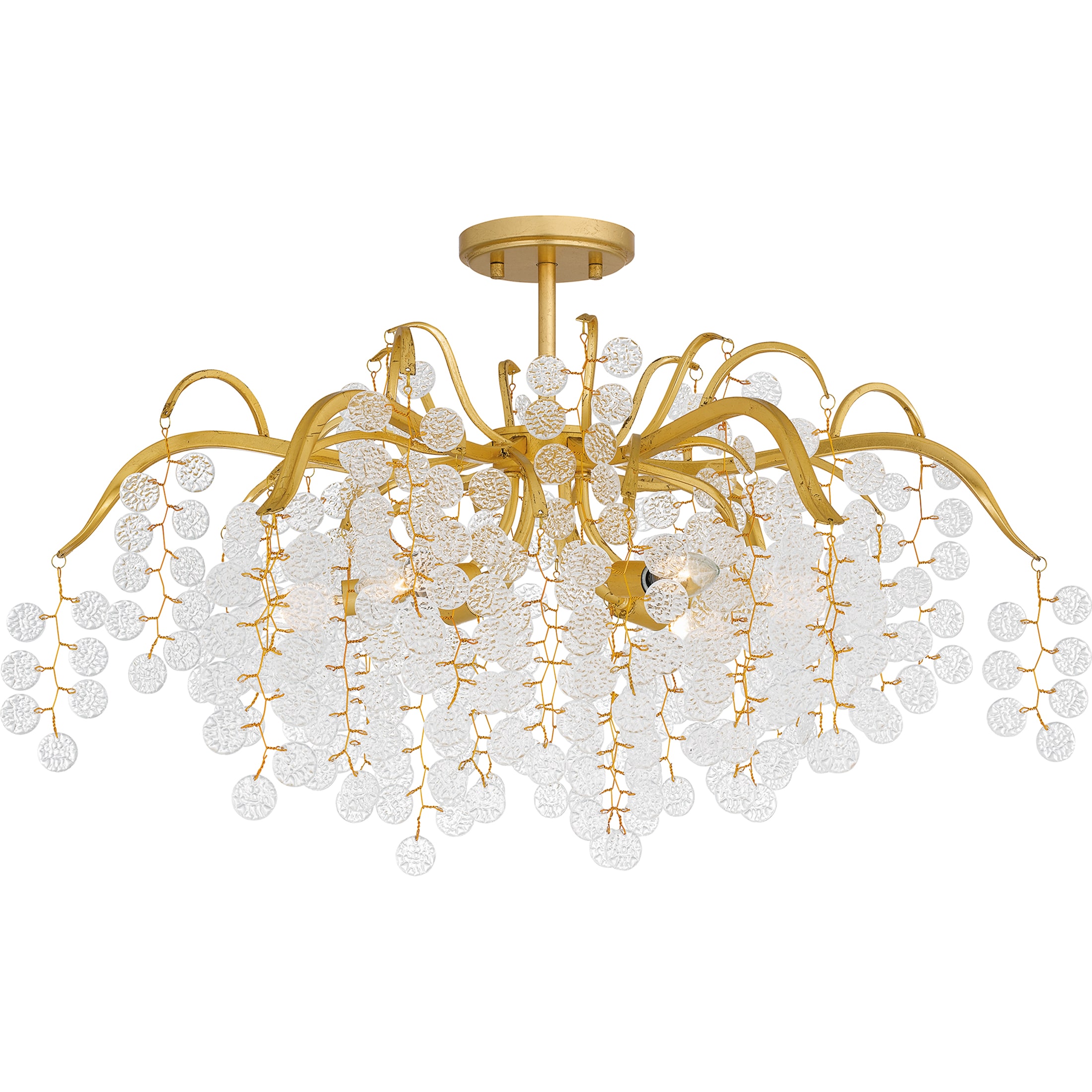 Quoizel MAP1728GFL Maple 6 -Light 29-in Gold Semi Flush Mount Light