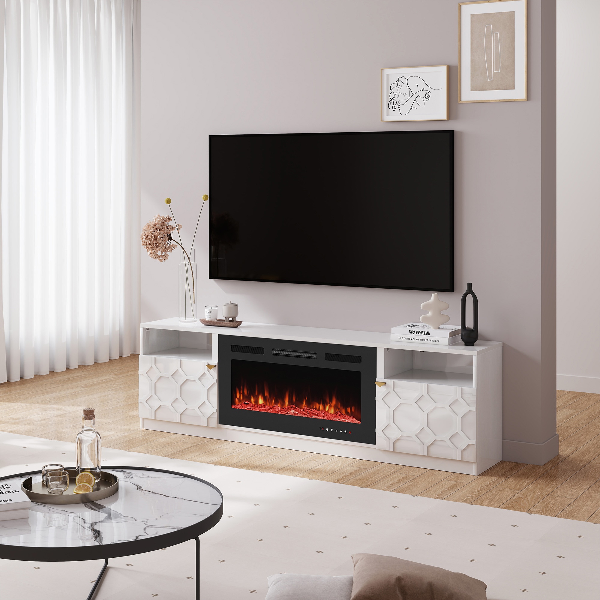 Clihome CL-JHTVB36-WH Electric-Fireplaces - View #3
