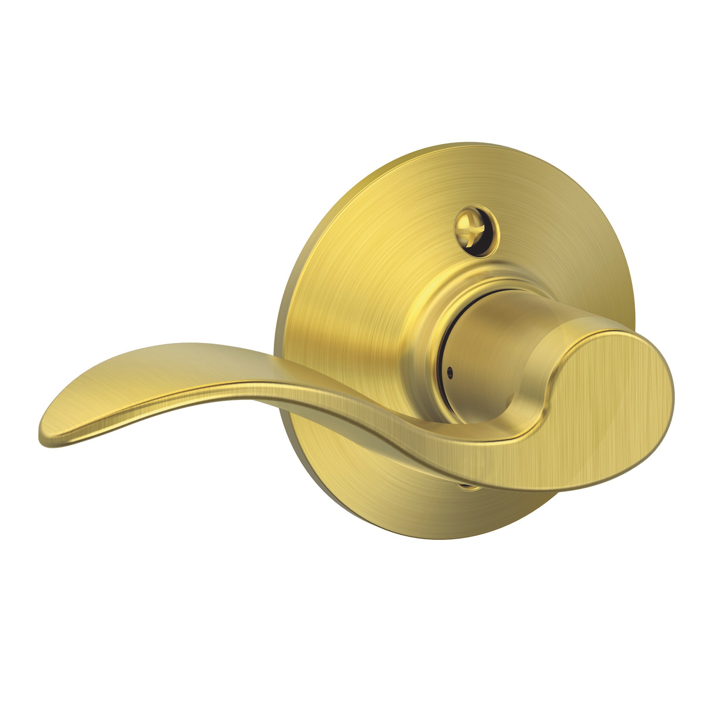 Schlage Accent Satin Brass Left-Hand ed Interior Hall/Closet Dummy Door Handle