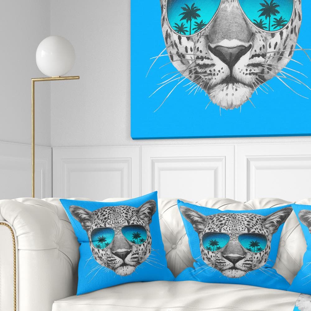 LV Blue Art Throw Pillow by DG Design - Pixels