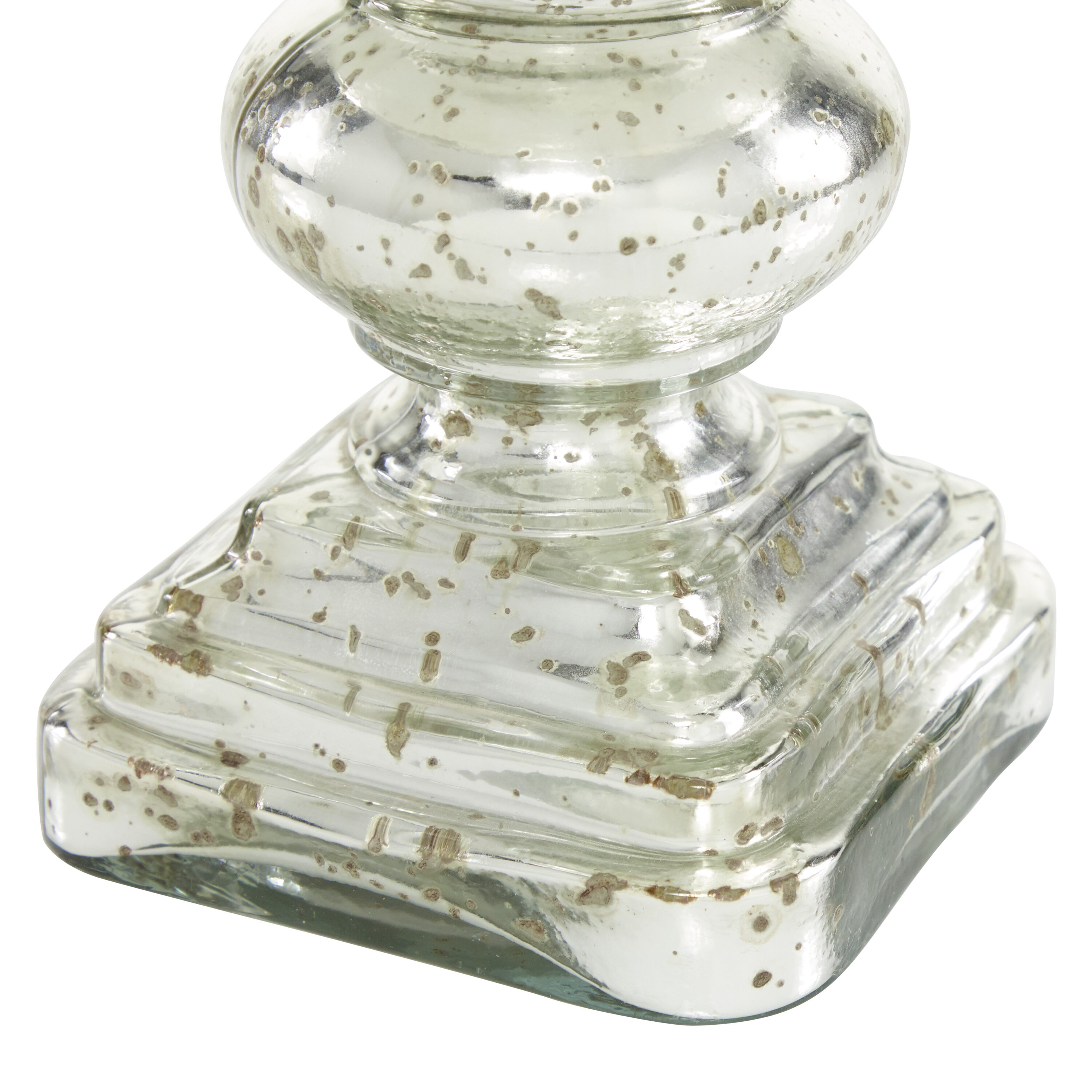 Elegant Silver Glass 16" Handcrafted Hurricane Candle Lantern