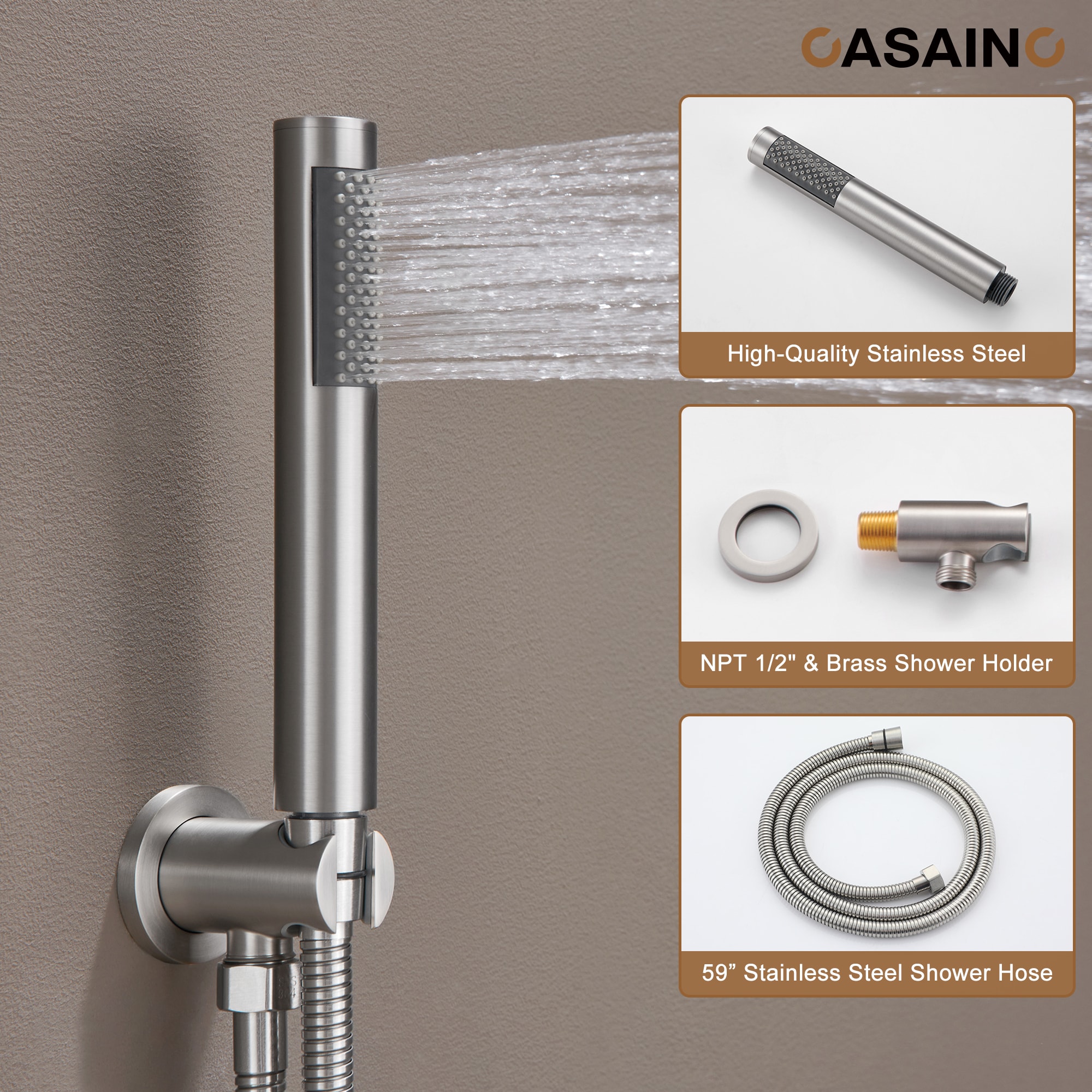 CASAINC CS6224-12BN Showerhead-Bar-Panels - View #7
