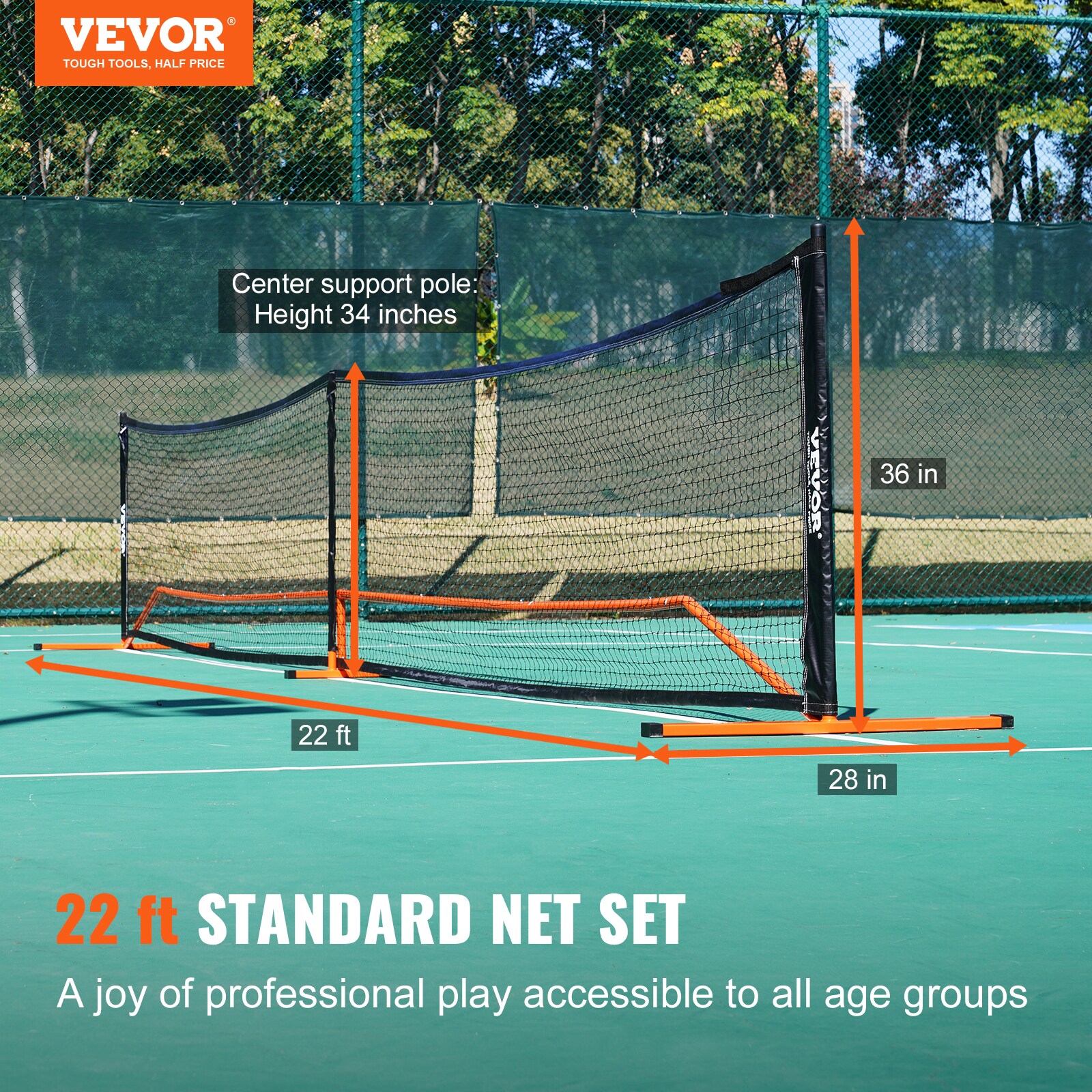 Goplus 22ft Portable Pickleball Net Set System W/Carry Bag Indoor Outdoor  Game