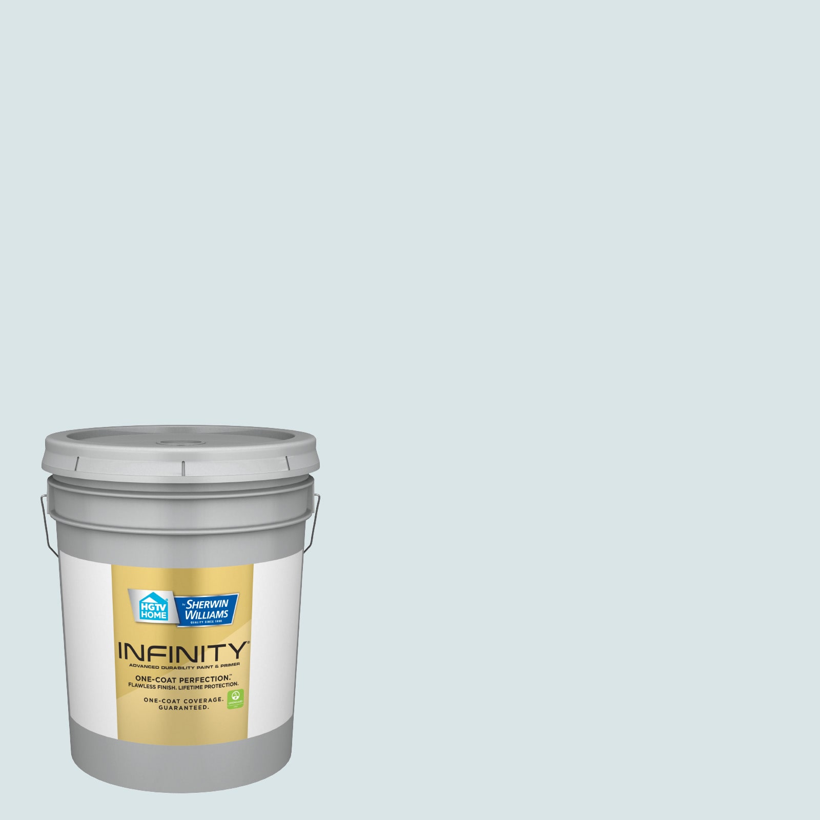 HGTV HOME by Sherwin-Williams Infinity Flat Ice Rink Blue 4007-5a Latex  Interior Paint + Primer (5-Gallon) in the Interior Paint department at