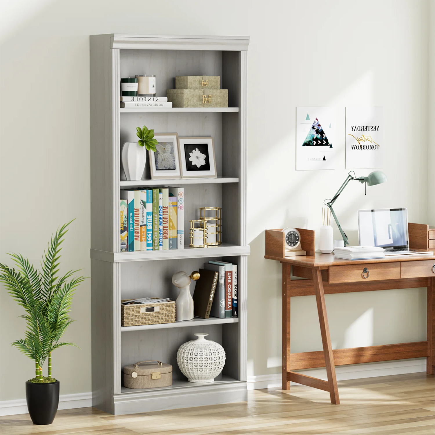 White deals Wooden Book Shelf