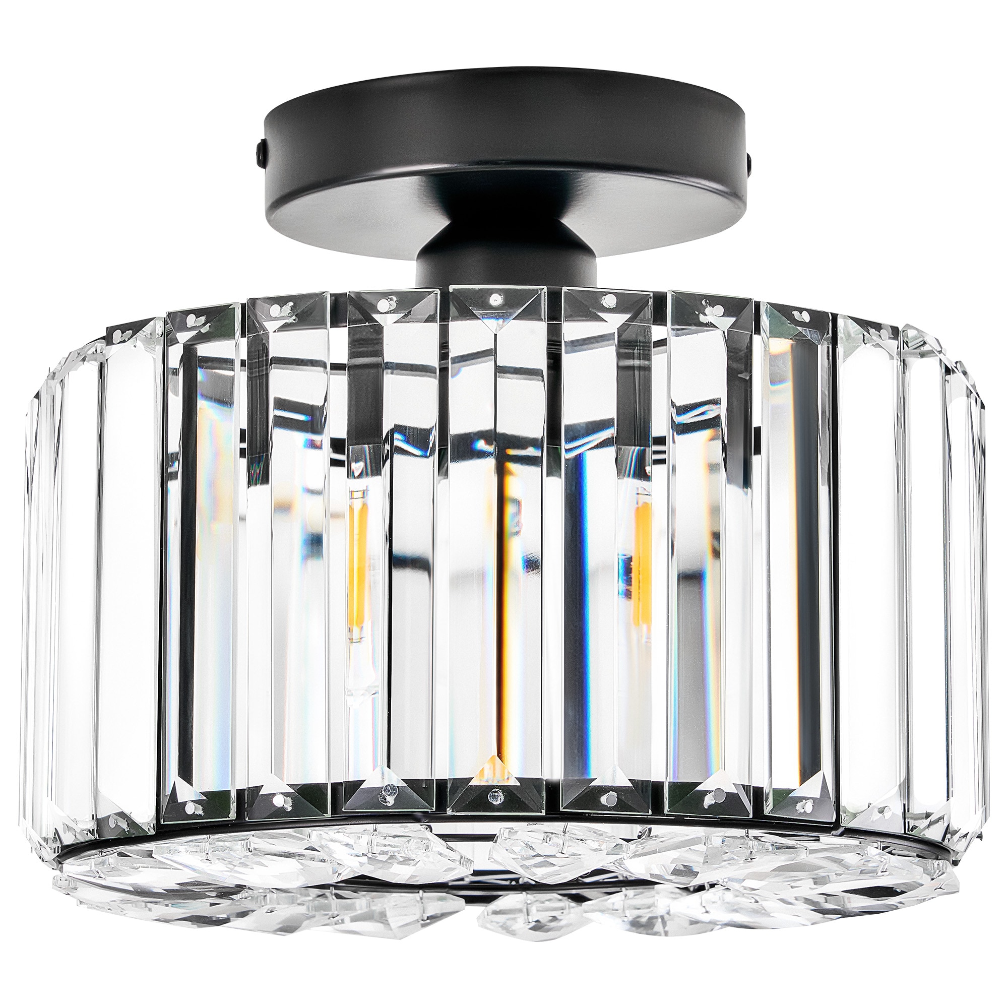 CO-Z CRL-15M1-BK 1 -Light 9.3-in Matte Black Semi Flush Mount Light