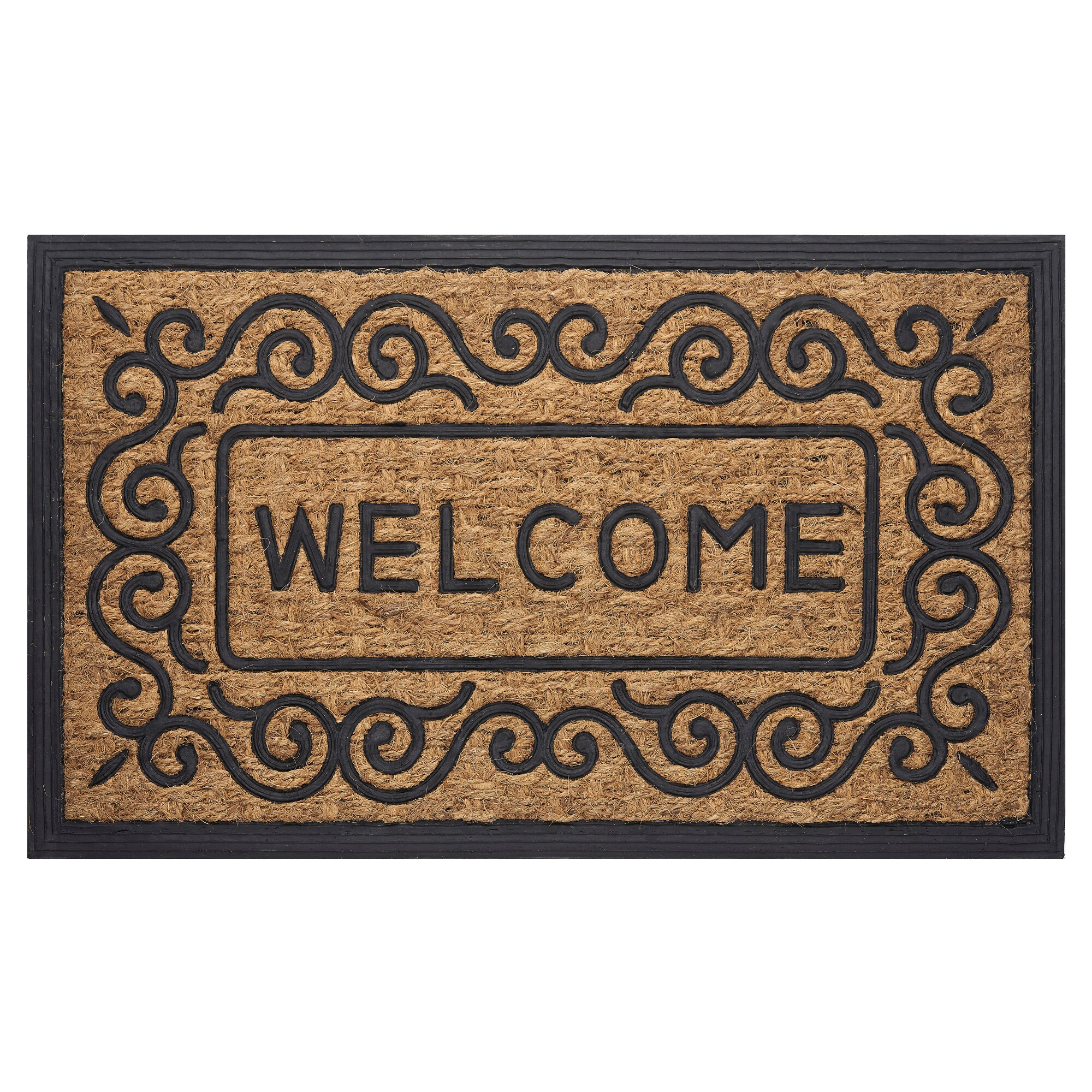 Achim 1-ft x 2-1/2-ft Brown or Outdoor Welcome Door Mat in the department at Lowes.com
