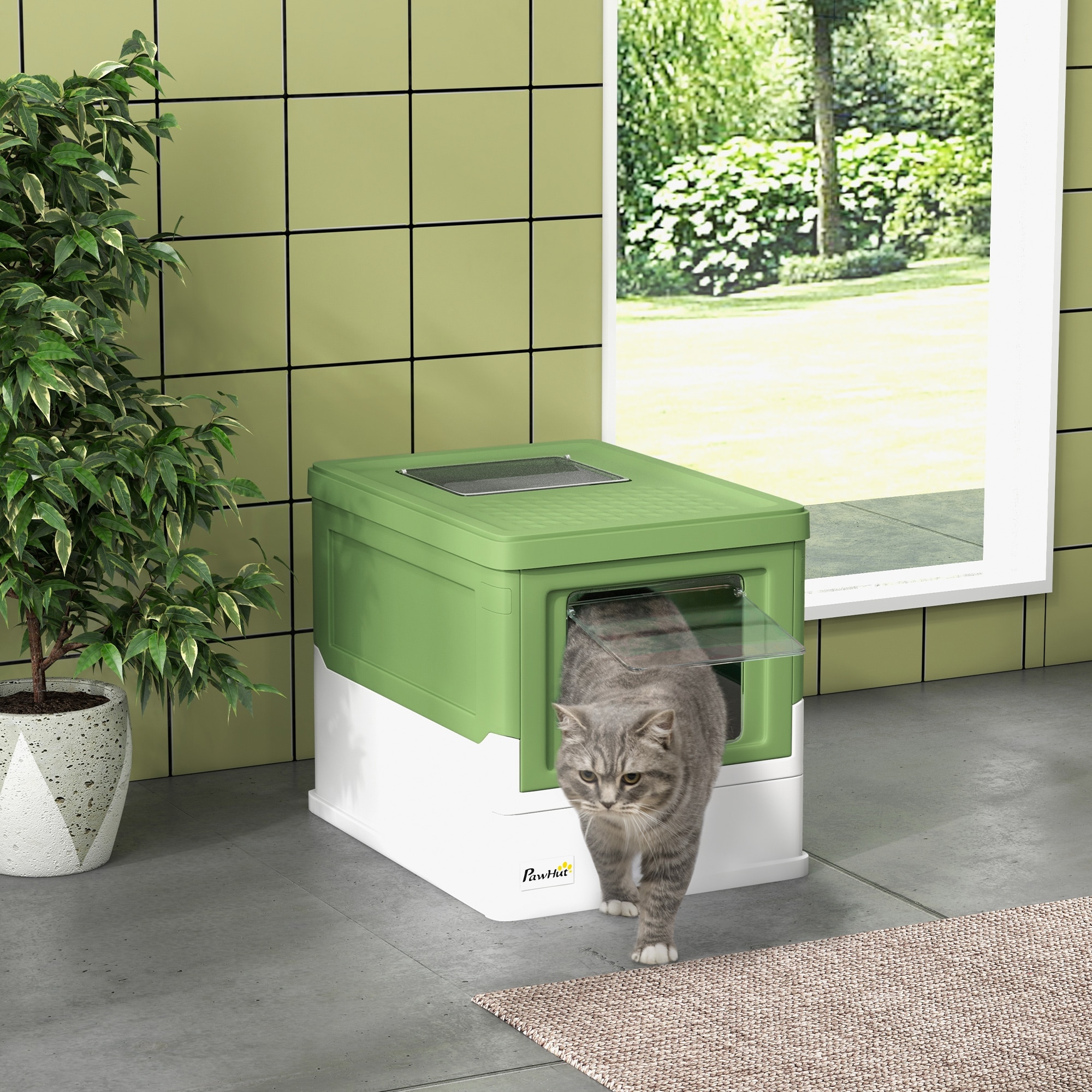 PawHut D31-061V00YG Cat-Litter-Box - View #2