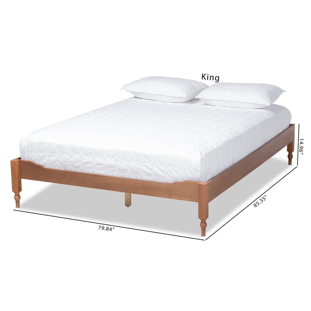 Baxton Studio Laure Ash Walnut Full Wood Platform Bed in the Beds