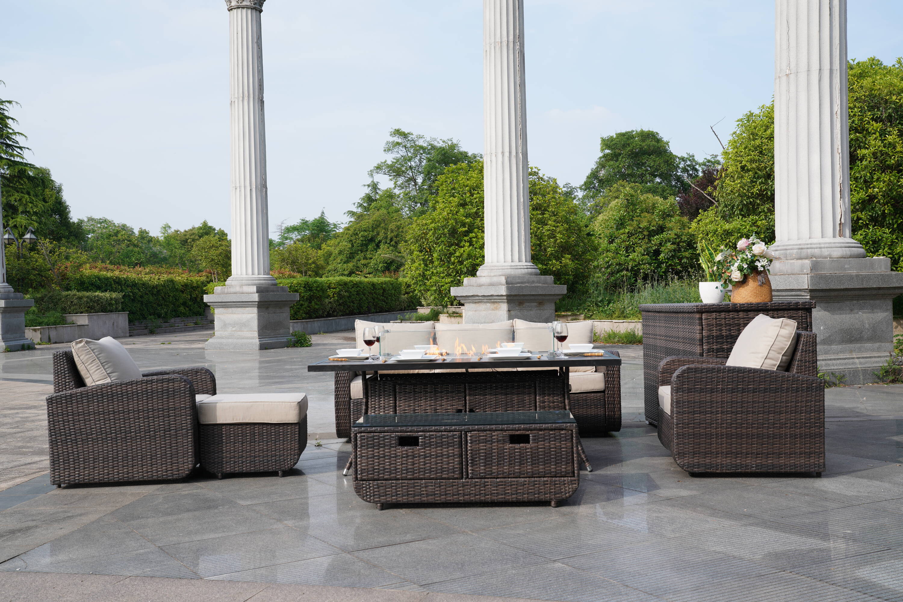 Direct Wicker DWG-06RA15&3256B-BR Patio-Dining-Sets - View #9