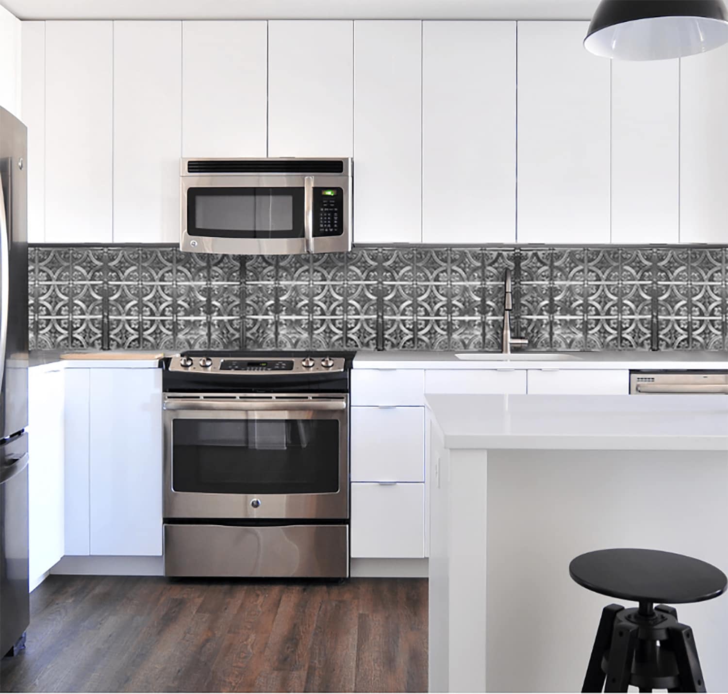 American Tin Ceilings KIT5-B-P21-SBN Kitchen-Panels - View #4
