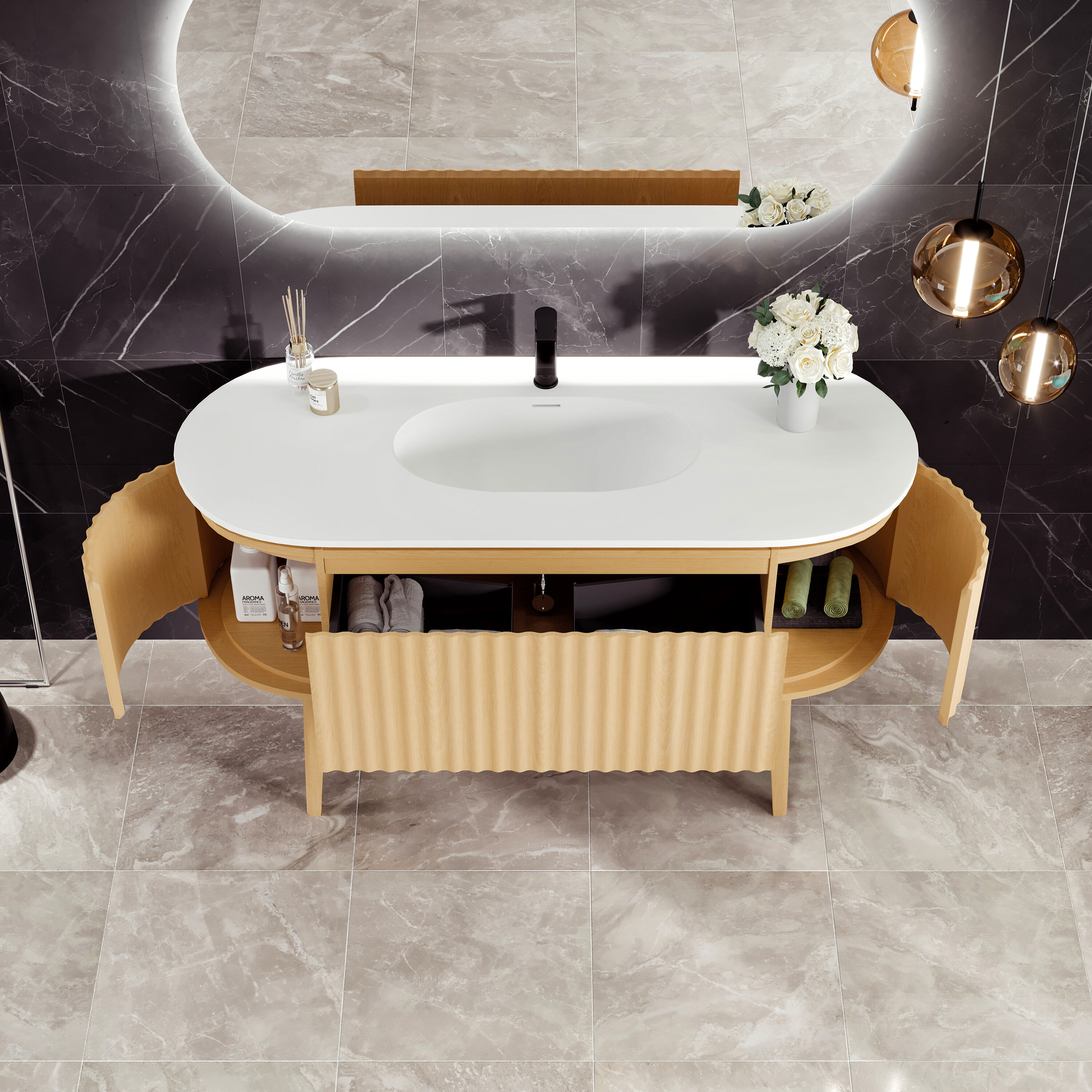 Eviva EVVN202-55OAK-FS Bath-Vanity-Combo - View #3