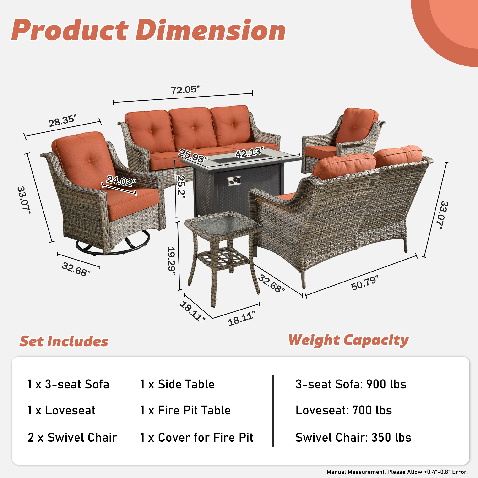 Ovios RFP03PD8C-5Y Patio-Conversation-Sets - View #8